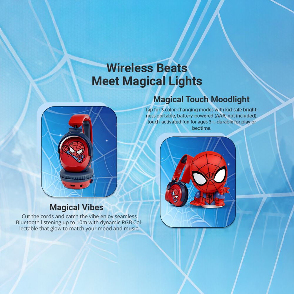 VOLKANO Marvel Spiderman MV-5060-SM Bluetooth Headphone with Mic (Kids Friendly Volume, Over Ear, Red) VOLKANO Marvel Spiderman MV-5060-SM Bluetooth Headphone with Mic (Kids Friendly Volume, Over Ear, Red)_11