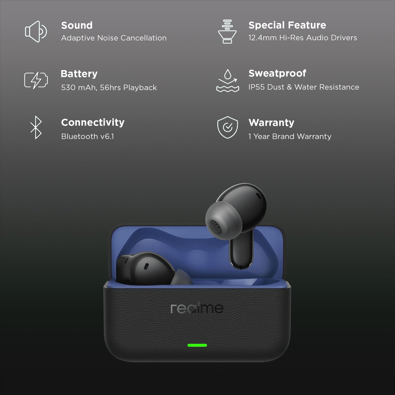 Realme Buds T500 Pro RMA2502 TWS Earbuds with Adaptive Noise Cancellation (IP55 Water Resistant, Face to Face Translator, Liquor Chocolate) Realme Buds T500 Pro RMA2502 TWS Earbuds with Adaptive Noise Cancellation (IP55 Water Resistant, Face to Face Translator, Liquor Chocolate)_2