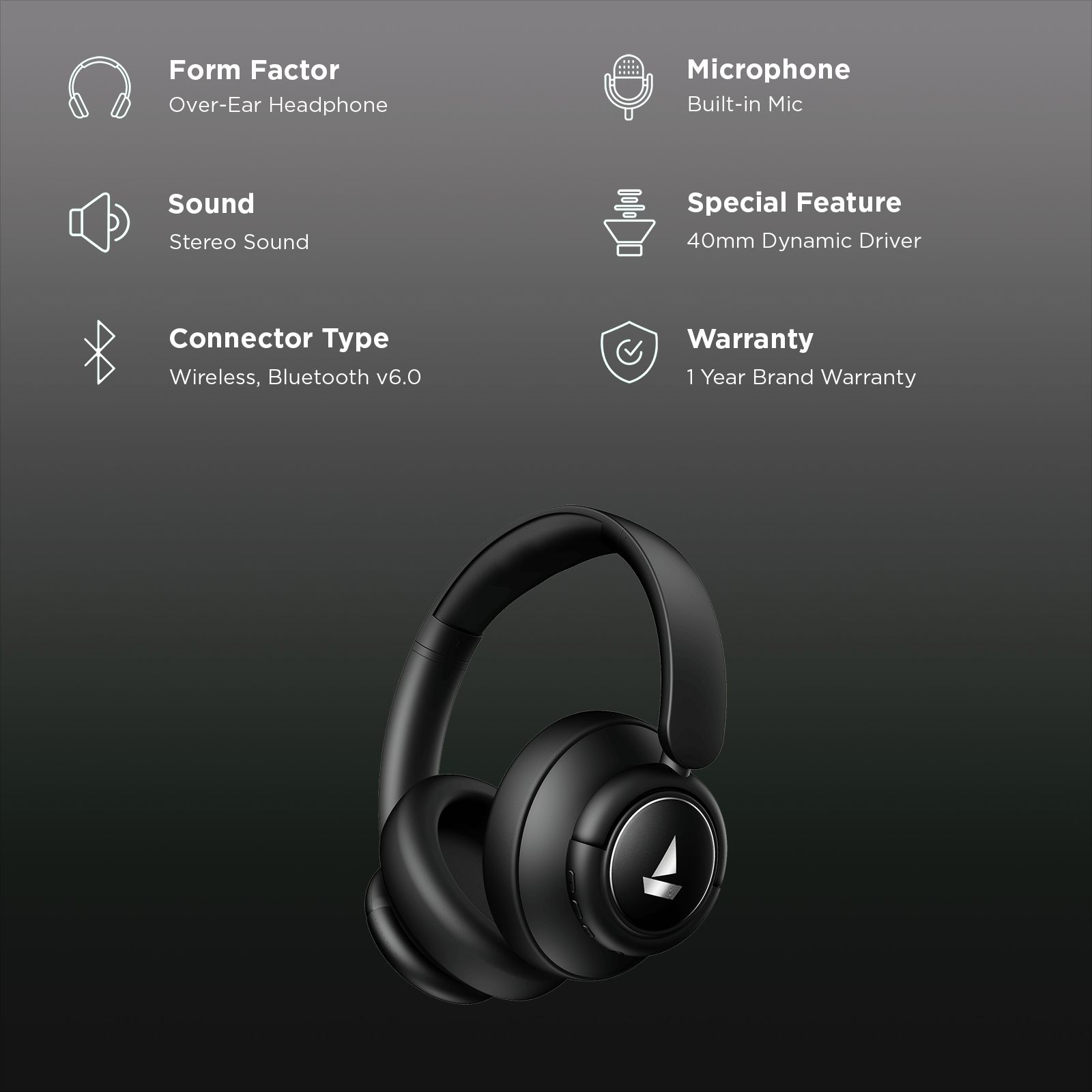 boAt Rockerz Plus 450 PA0056 Bluetooth Headphone with Mic (Hybrid Active Noise Cancellation, Over Ear, Black Sabre) boAt Rockerz Plus 450 PA0056 Bluetooth Headphone with Mic (Hybrid Active Noise Cancellation, Over Ear, Black Sabre)_2