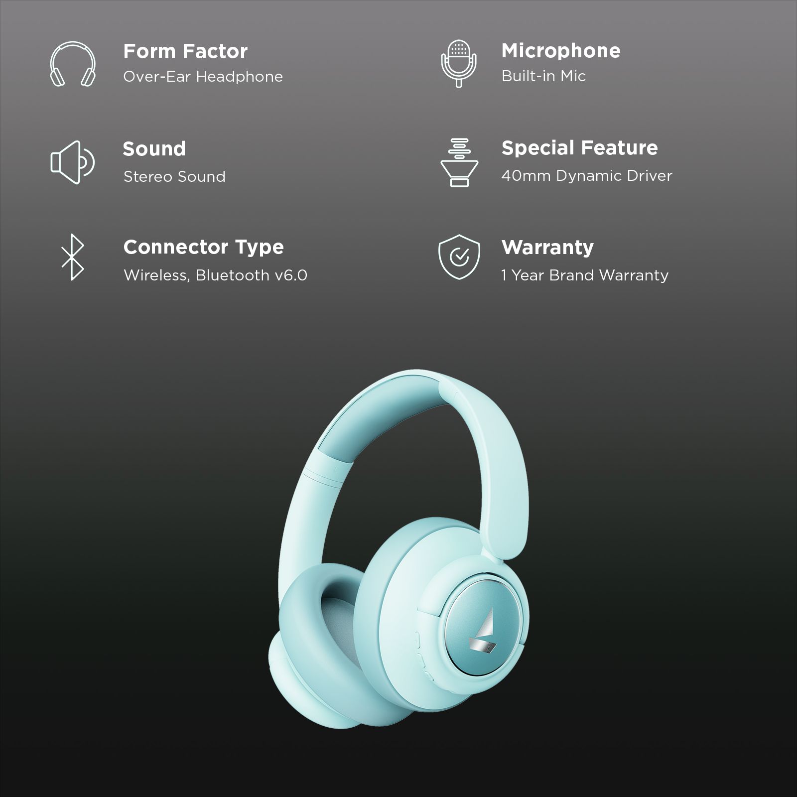 boAt Rockerz Plus 450 PA0056 Bluetooth Headphone with Mic (Hybrid Active Noise Cancellation, Over Ear, Aqua Blue) boAt Rockerz Plus 450 PA0056 Bluetooth Headphone with Mic (Hybrid Active Noise Cancellation, Over Ear, Aqua Blue)_2