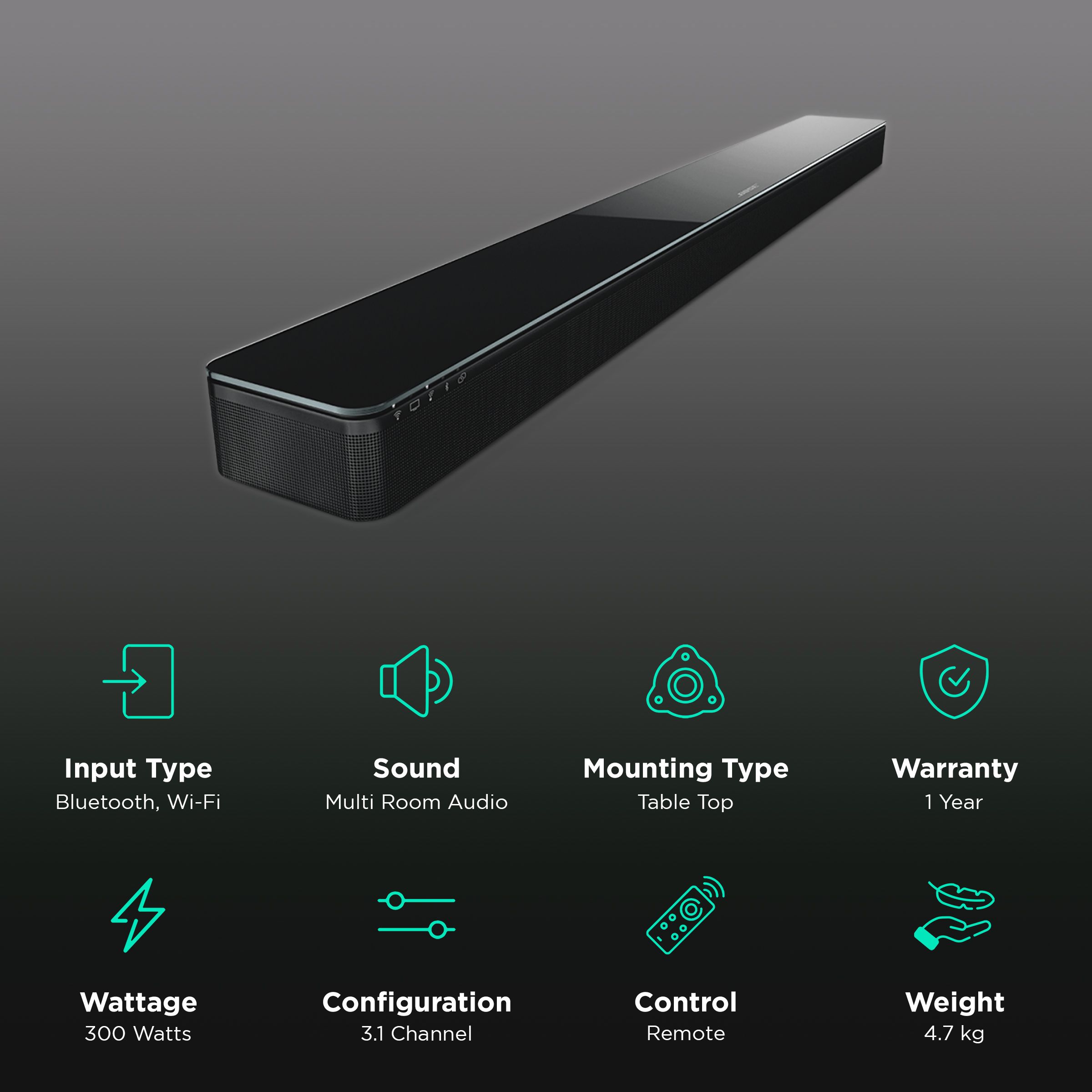 BOSE Soundtouch 300 Bluetooth Soundbar with Remote (Rich Bass, 3.1 Channel, Black) BOSE Soundtouch 300 Bluetooth Soundbar with Remote (Rich Bass, 3.1 Channel, Black)_2