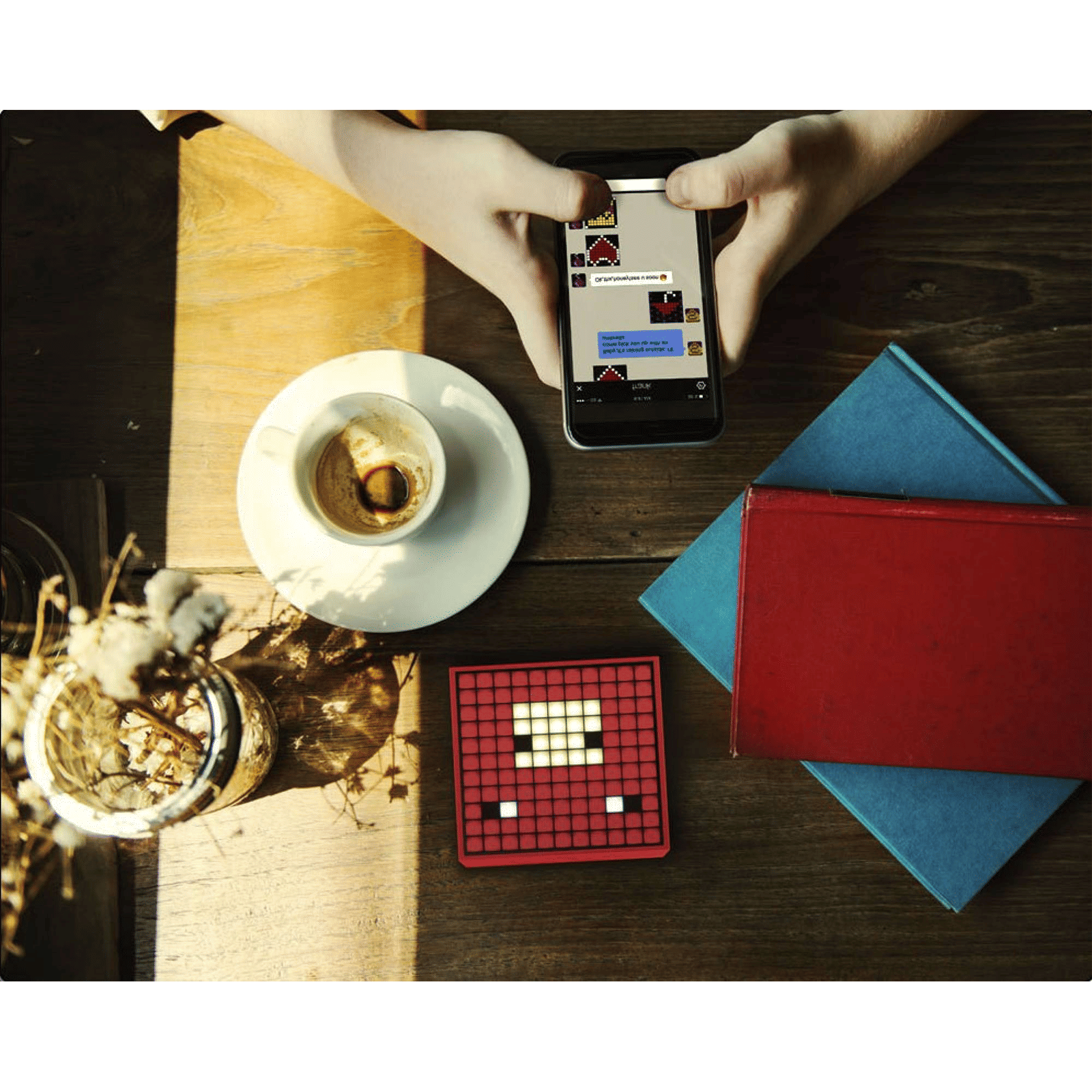 Divoom TimeBox Mini with Built-in Mic for Voice Memo Smart Speaker (Smart Alarm, Red)_6