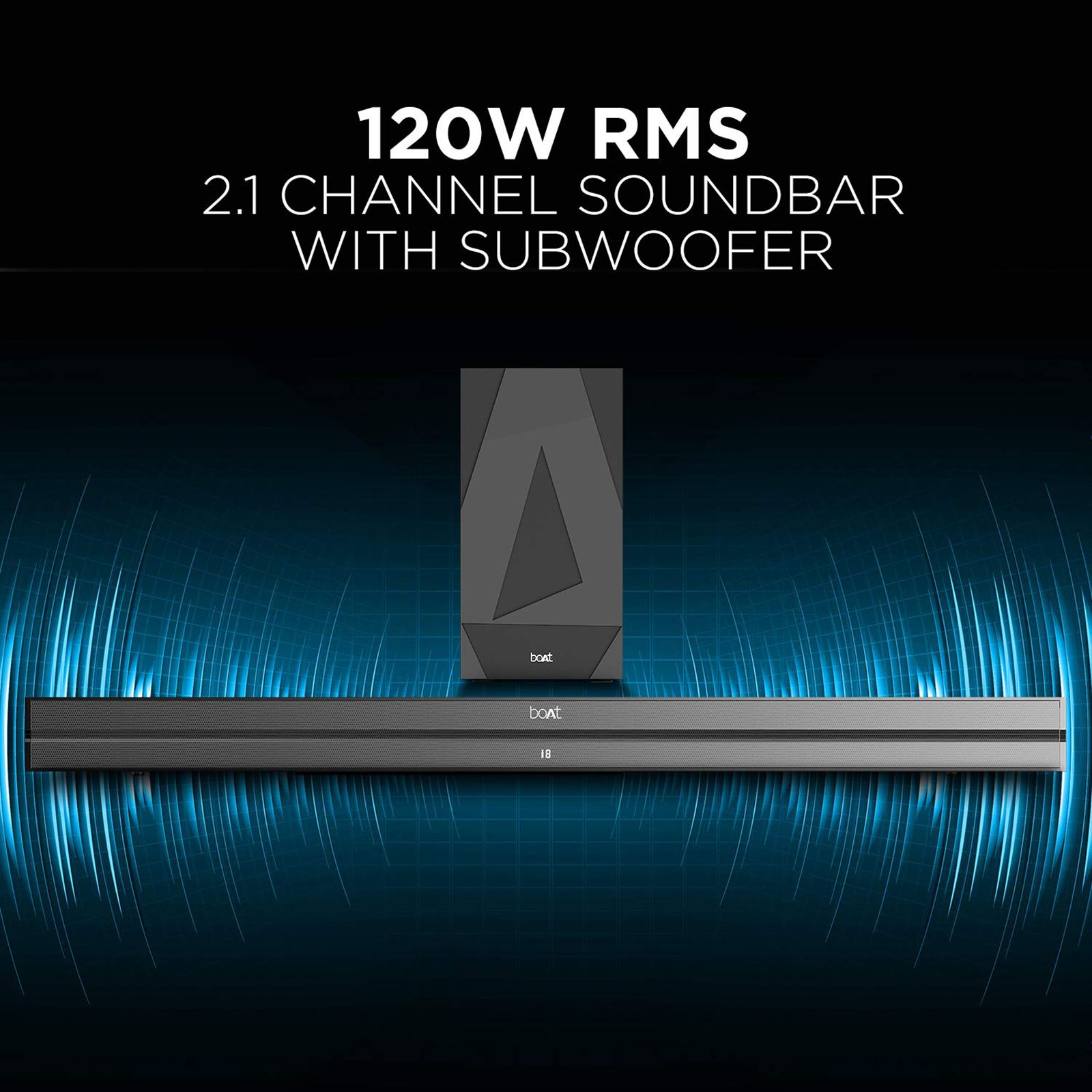 boAt Aavante Bar 1580 120W Bluetooth Soundbar with Remote (Surround Sound, 2.1 Channel, Black) boAt Aavante Bar 1580 120W Bluetooth Soundbar with Remote (Surround Sound, 2.1 Channel, Black)_11