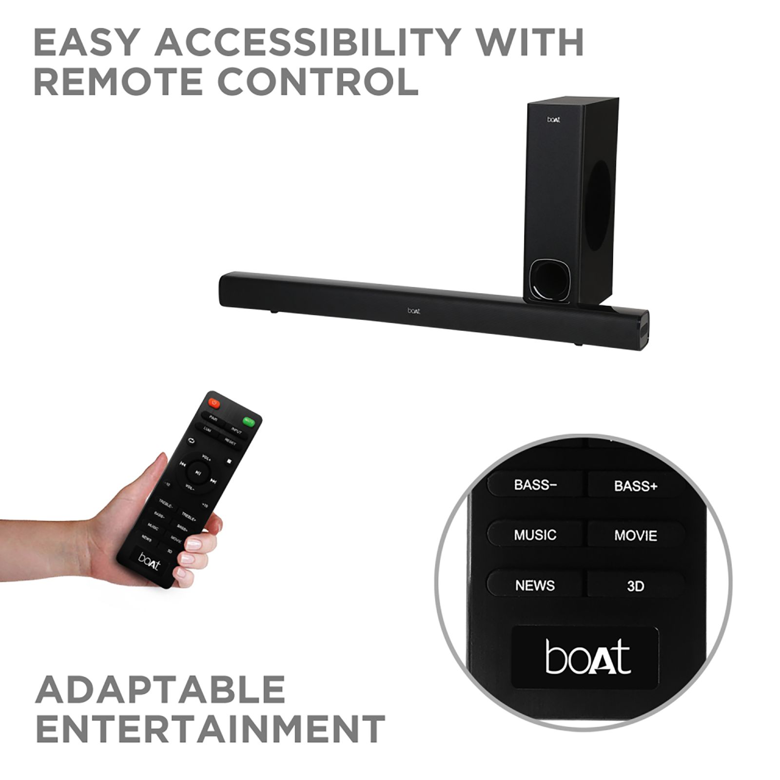 boAt Aavante Bar 1280 120W Bluetooth Soundbar with Remote (Surround Sound, 2.1 Channel, Black) boAt Aavante Bar 1280 120W Bluetooth Soundbar with Remote (Surround Sound, 2.1 Channel, Black)_17