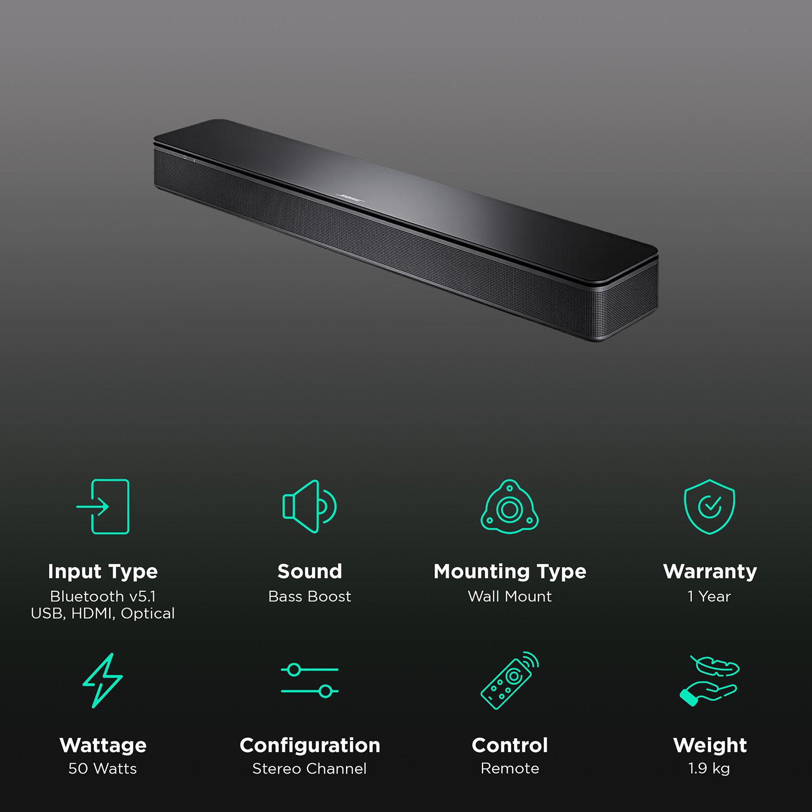 BOSE Bluetooth TV Speaker with Remote (Bass Boost, Stereo Channel, Black) BOSE Bluetooth TV Speaker with Remote (Bass Boost, Stereo Channel, Black)_2