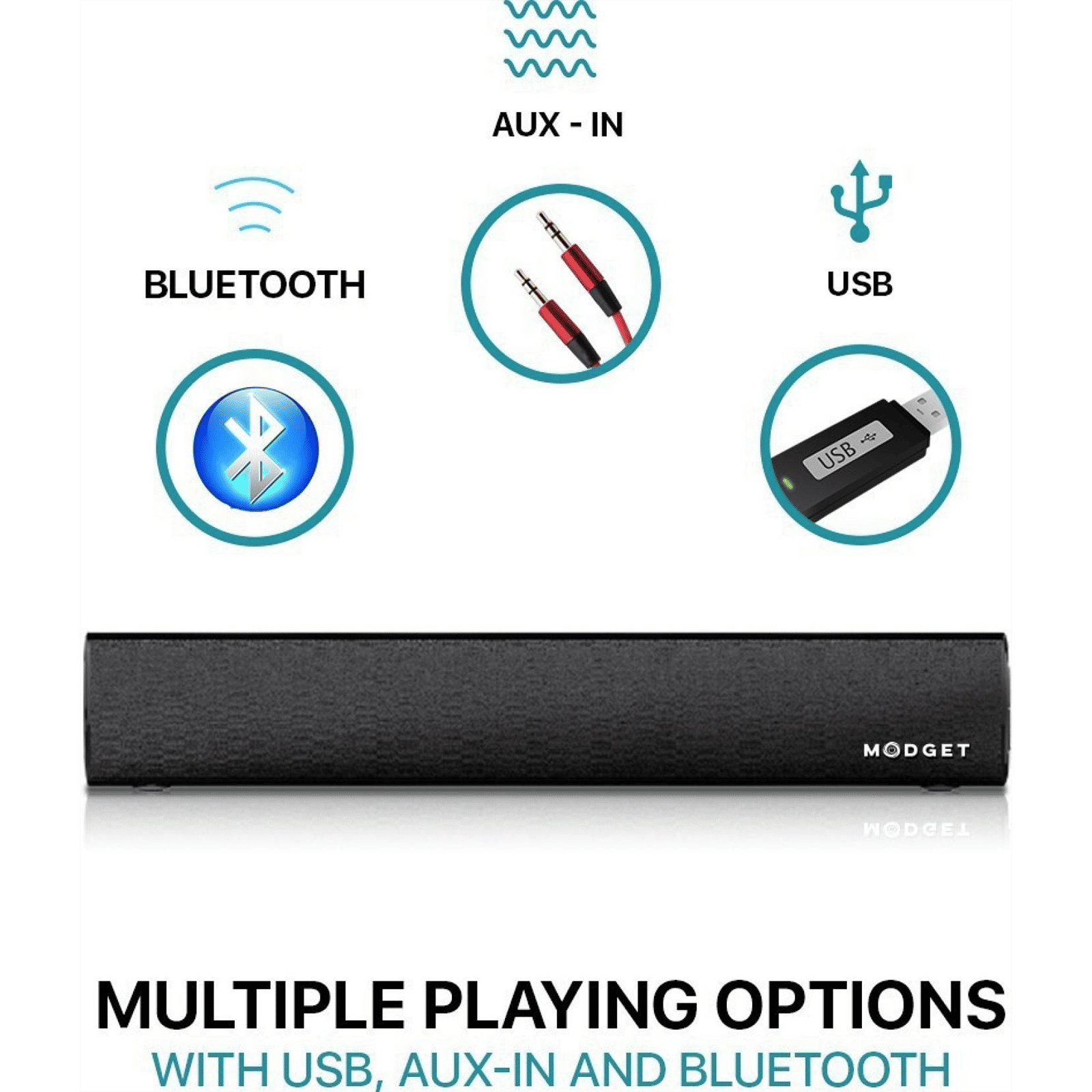 MODGET MOG111BT2.0 Channel 20 Watts Sound Bar (Deep Bass, Black) MODGET MOG111BT2.0 Channel 20 Watts Sound Bar (Deep Bass, Black)_3