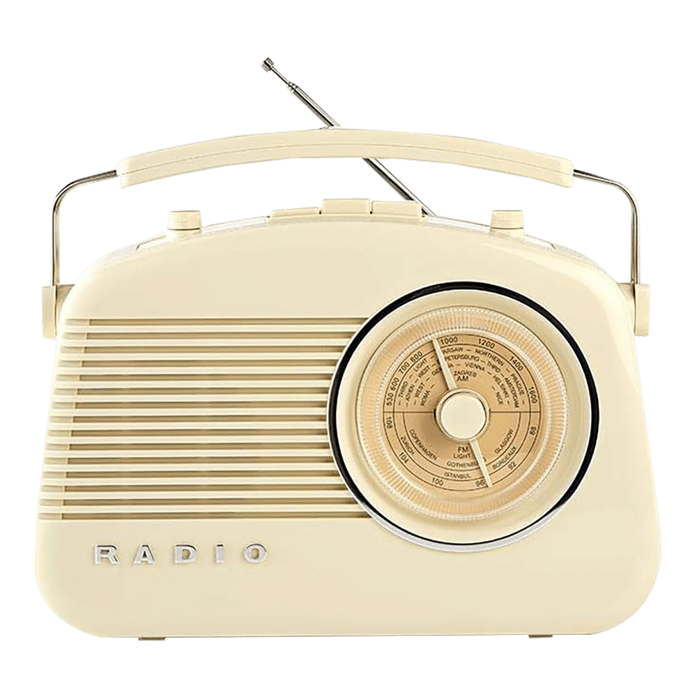 nedis Vintage Retro Classic 5.4W Portable Bluetooth Speaker (Built-In FM, Stereo Channel, Beige)_1