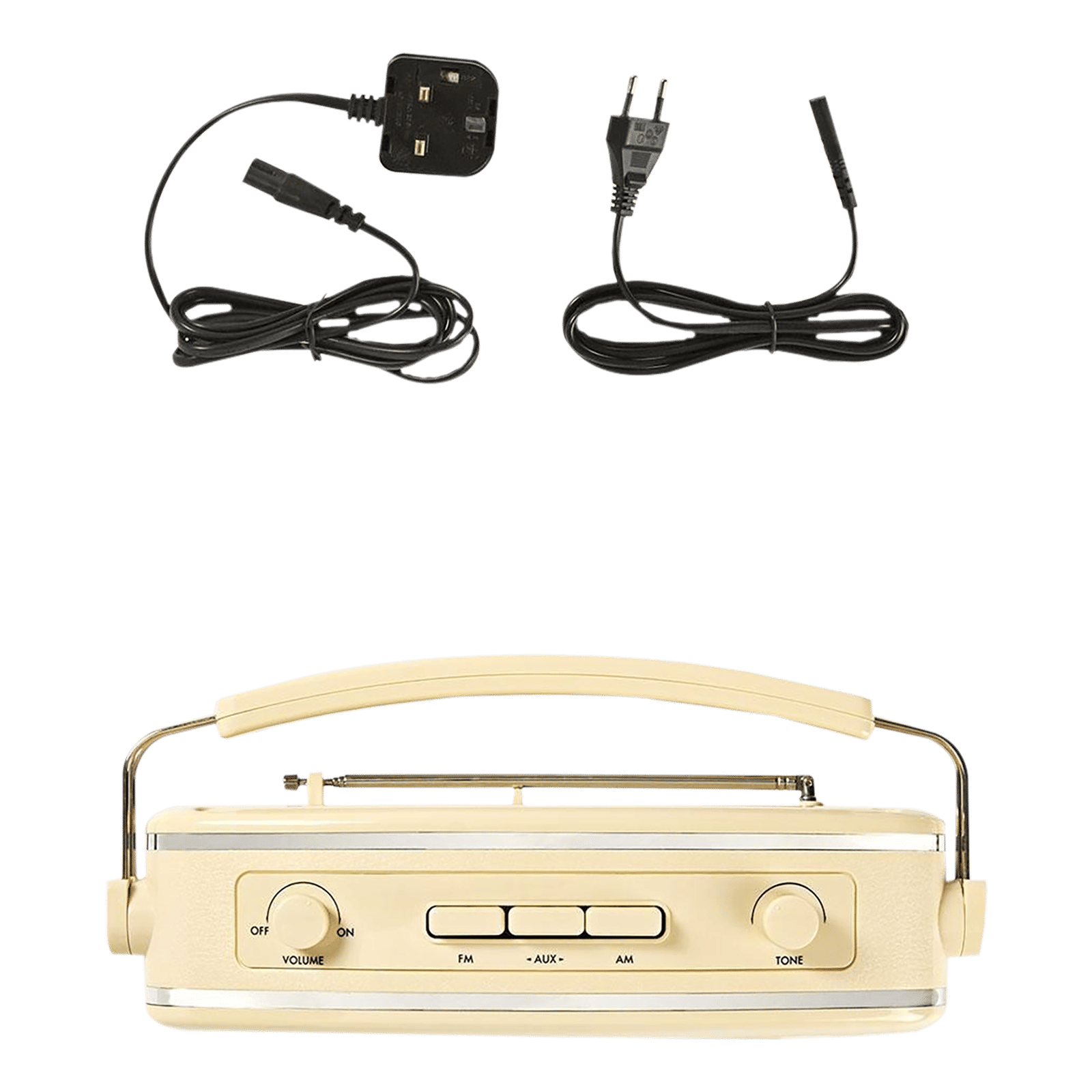 nedis Vintage Retro Classic 5.4W Portable Bluetooth Speaker (Built-In FM, Stereo Channel, Beige)_9