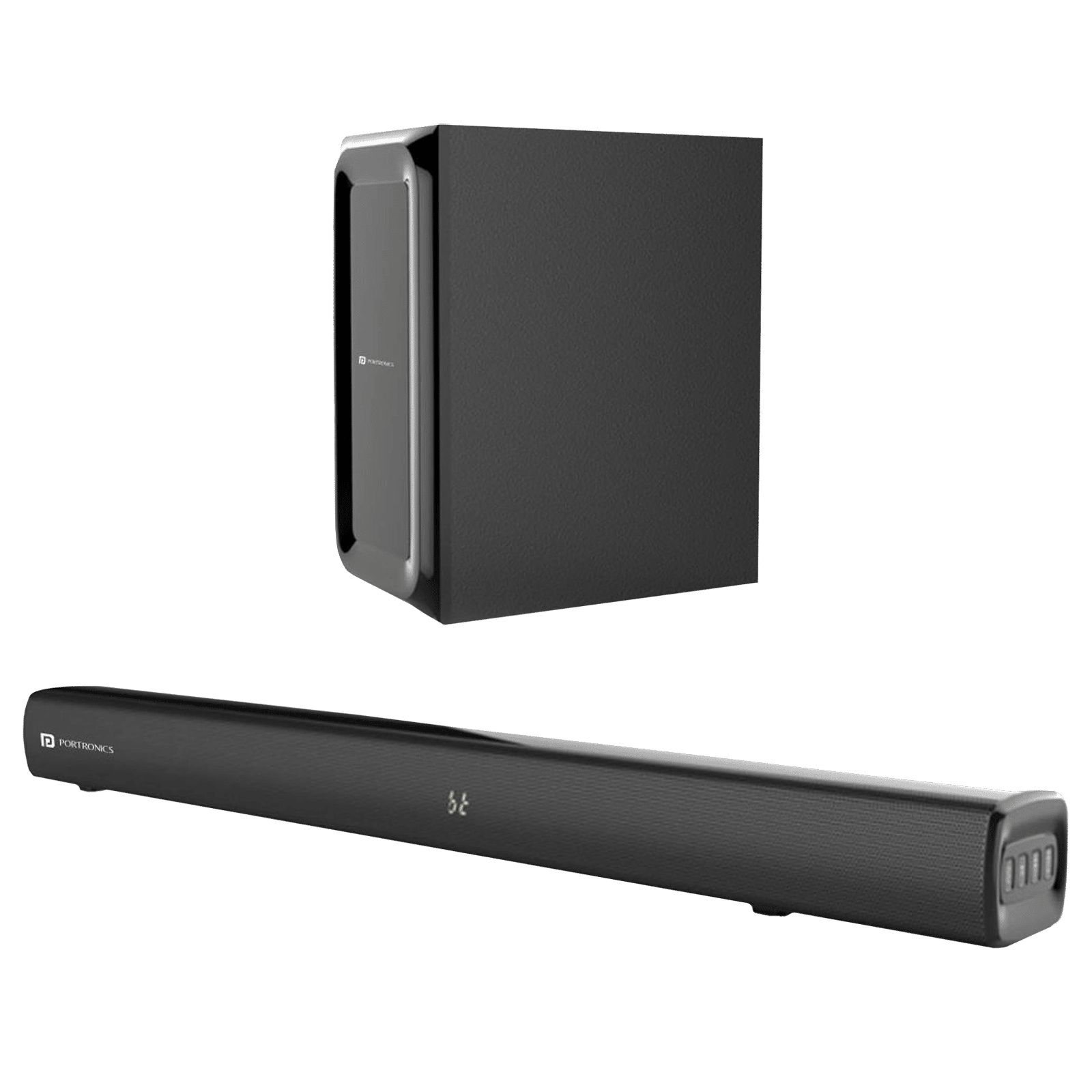 PORTRONICS Pure Sound 102 160W Bluetooth Soundbar with Remote (Surround Sound, 2.1 Channel, Black)_1