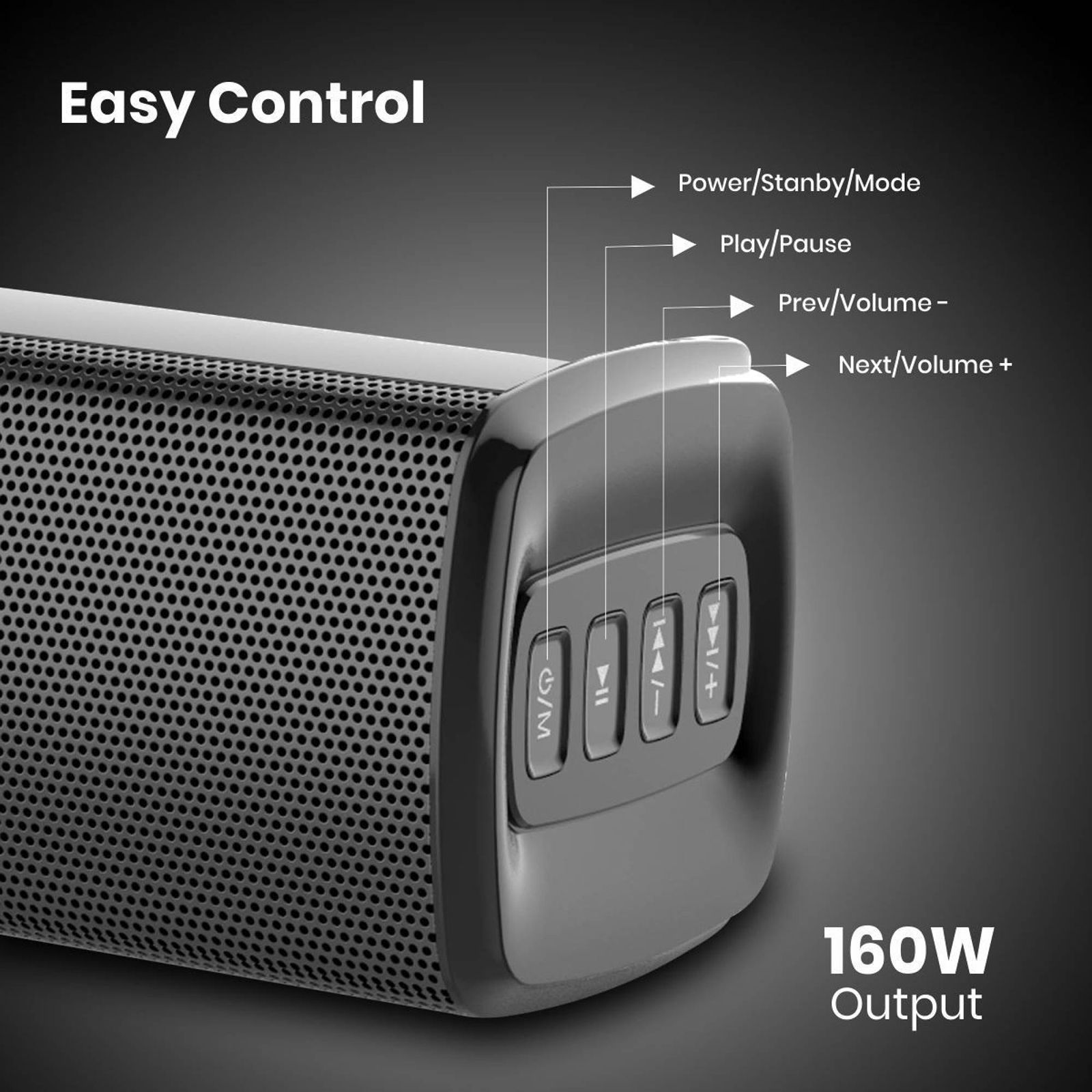 PORTRONICS Pure Sound 102 160W Bluetooth Soundbar with Remote (Surround Sound, 2.1 Channel, Black)_14