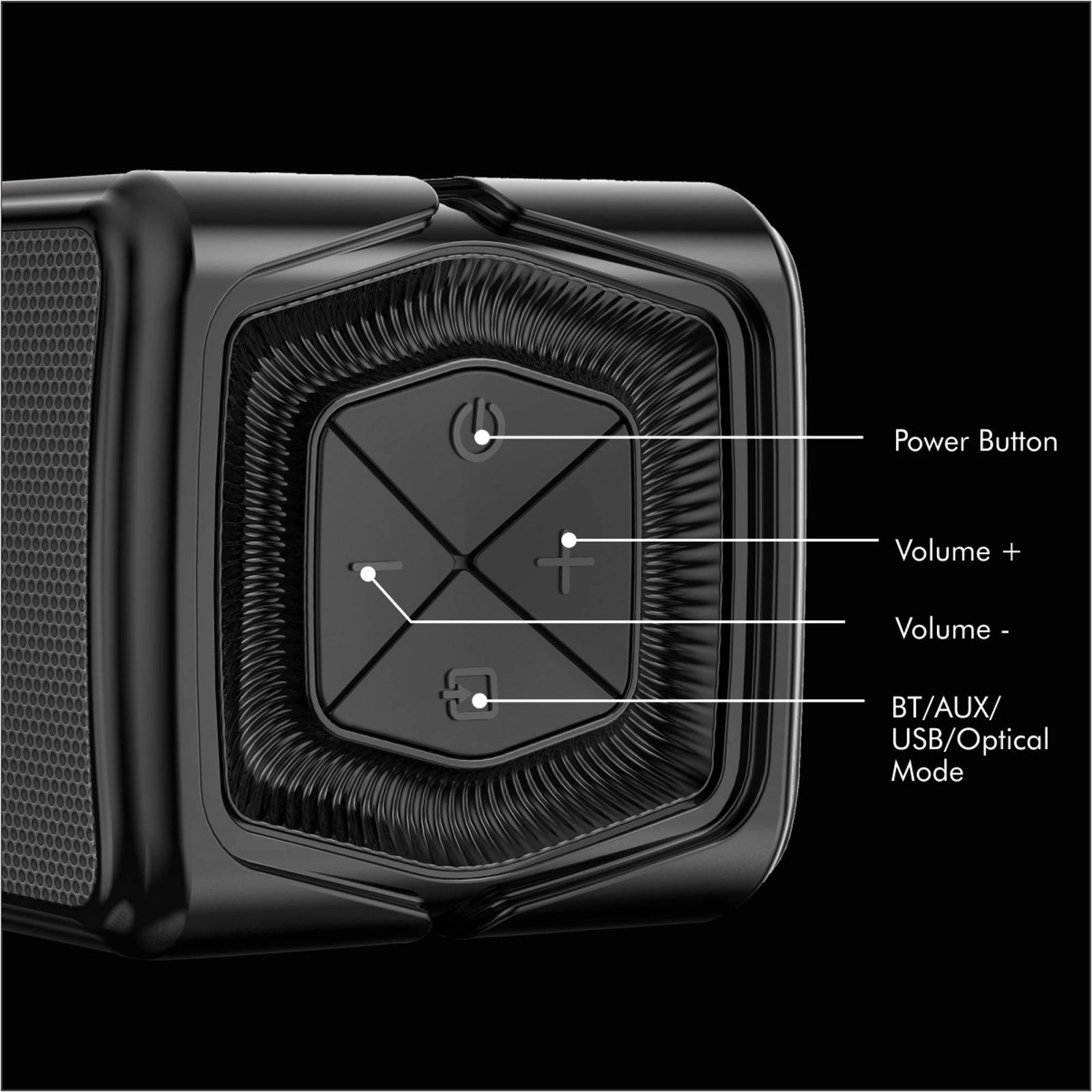 PORTRONICS Pure Sound One 60W Bluetooth Soundbar with Remote (Surround Sound, Stereo Channel, Black) PORTRONICS Pure Sound One 60W Bluetooth Soundbar with Remote (Surround Sound, Stereo Channel, Black)_5