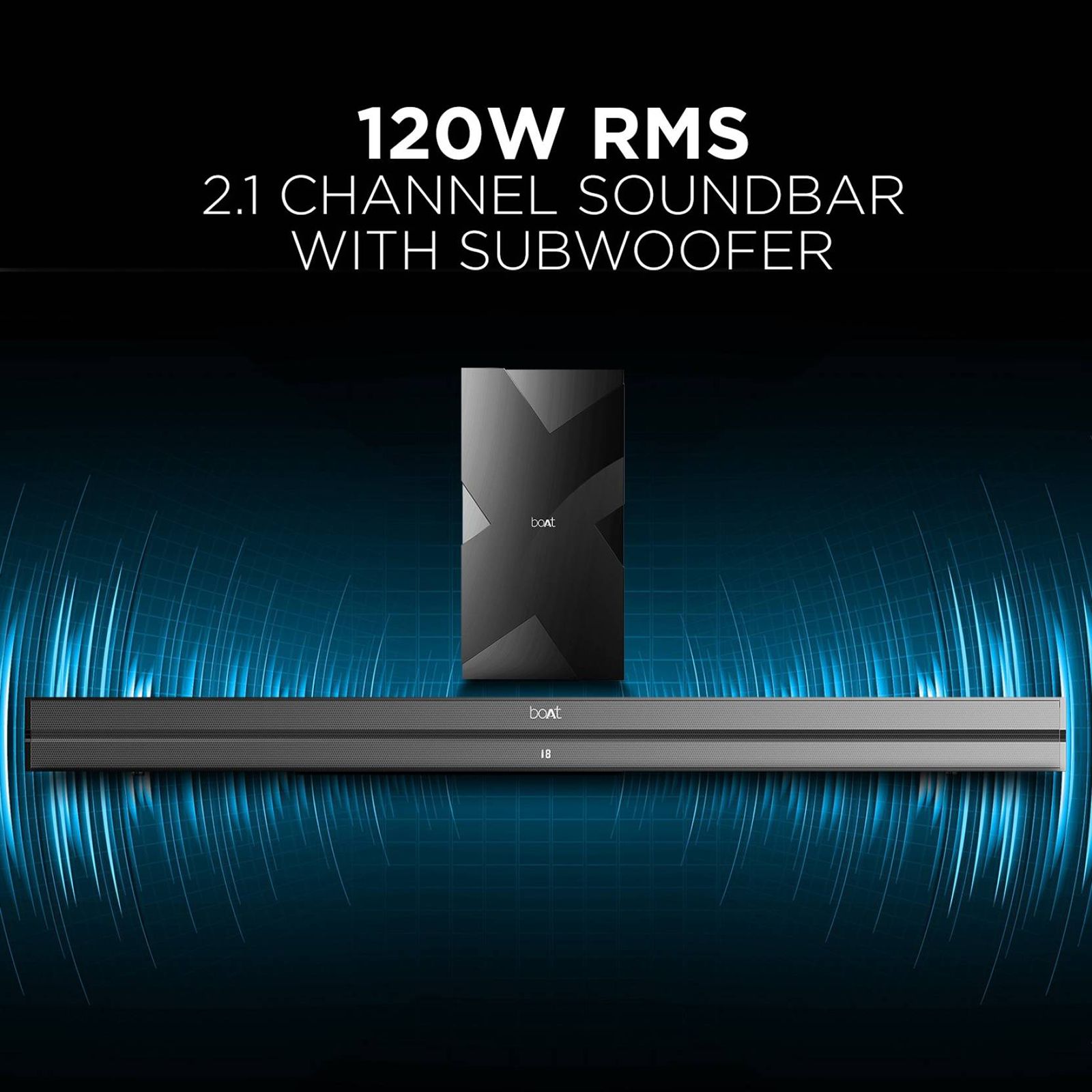 boAt Aavante Bar 1550 120W Bluetooth Soundbar with Remote (Surround Sound, 2.1 Channel, Black) boAt Aavante Bar 1550 120W Bluetooth Soundbar with Remote (Surround Sound, 2.1 Channel, Black)_9