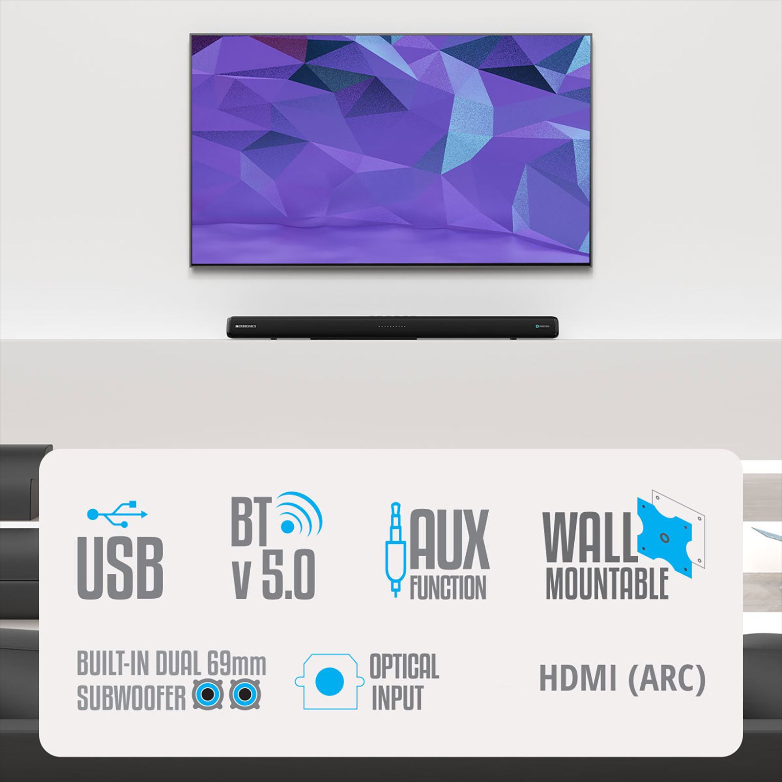 ZEBRONICS Zeb-Juke Bar 3820A Pro 80W Bluetooth Soundbar with Remote (Dual Subwoofer Technology, 2.0 Channel, Black)_7