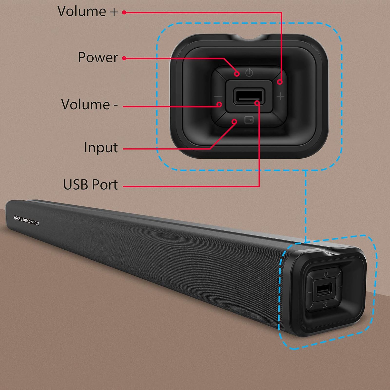 ZEBRONICS Zeb-Juke Bar 3500 60W Soundbar with Remote (Surround Sound, 2.0 Channel, Black) ZEBRONICS Zeb-Juke Bar 3500 60W Soundbar with Remote (Surround Sound, 2.0 Channel, Black)_10