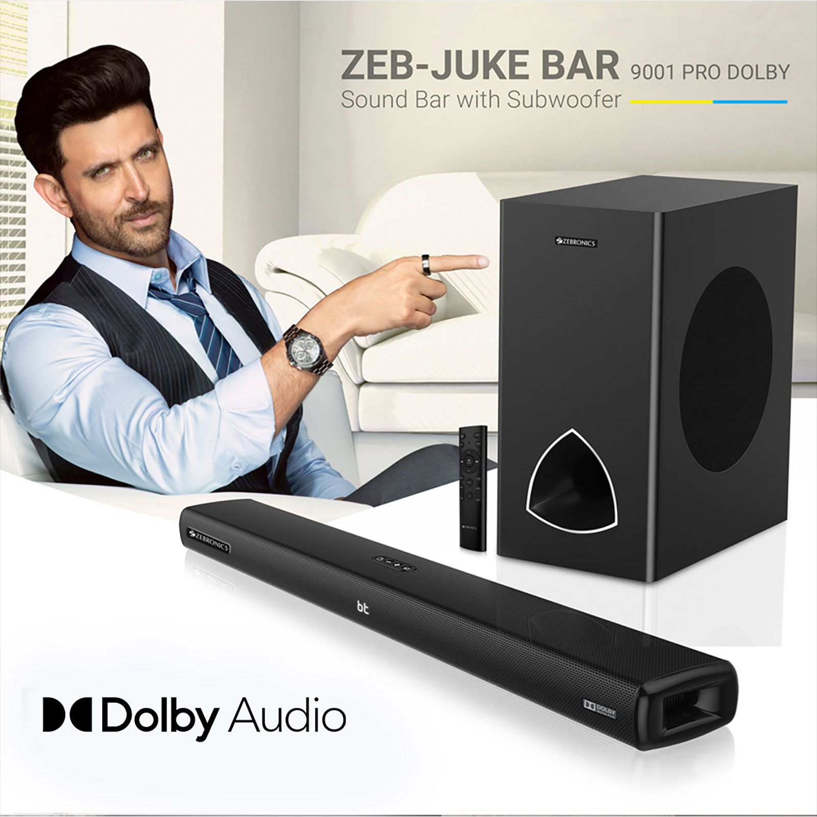 ZEBRONICS Zeb-Juke Bar 9001 Pro 120W Bluetooth Soundbar with Remote (Dolby Digital Plus, 2.1 Channel, Black)_9
