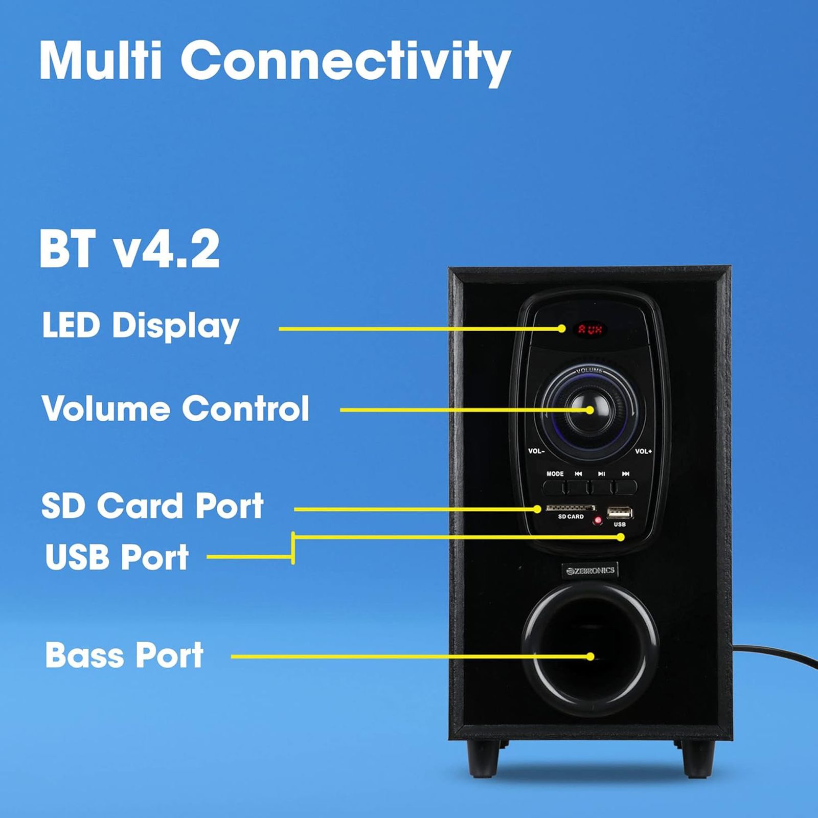 ZEBRONICS Zeb-BT701RUCF 70W Multimedia Speaker (Built-in FM Radio, 7.1 Channel, Black) ZEBRONICS Zeb-BT701RUCF 70W Multimedia Speaker (Built-in FM Radio, 7.1 Channel, Black)_6
