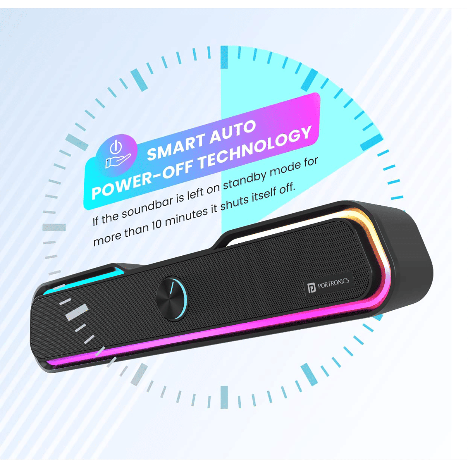 PORTRONICS Decibel 22 10W Bluetooth Soundbar (Lucid Quality of Bass, Black) PORTRONICS Decibel 22 10W Bluetooth Soundbar (Lucid Quality of Bass, Black)_4