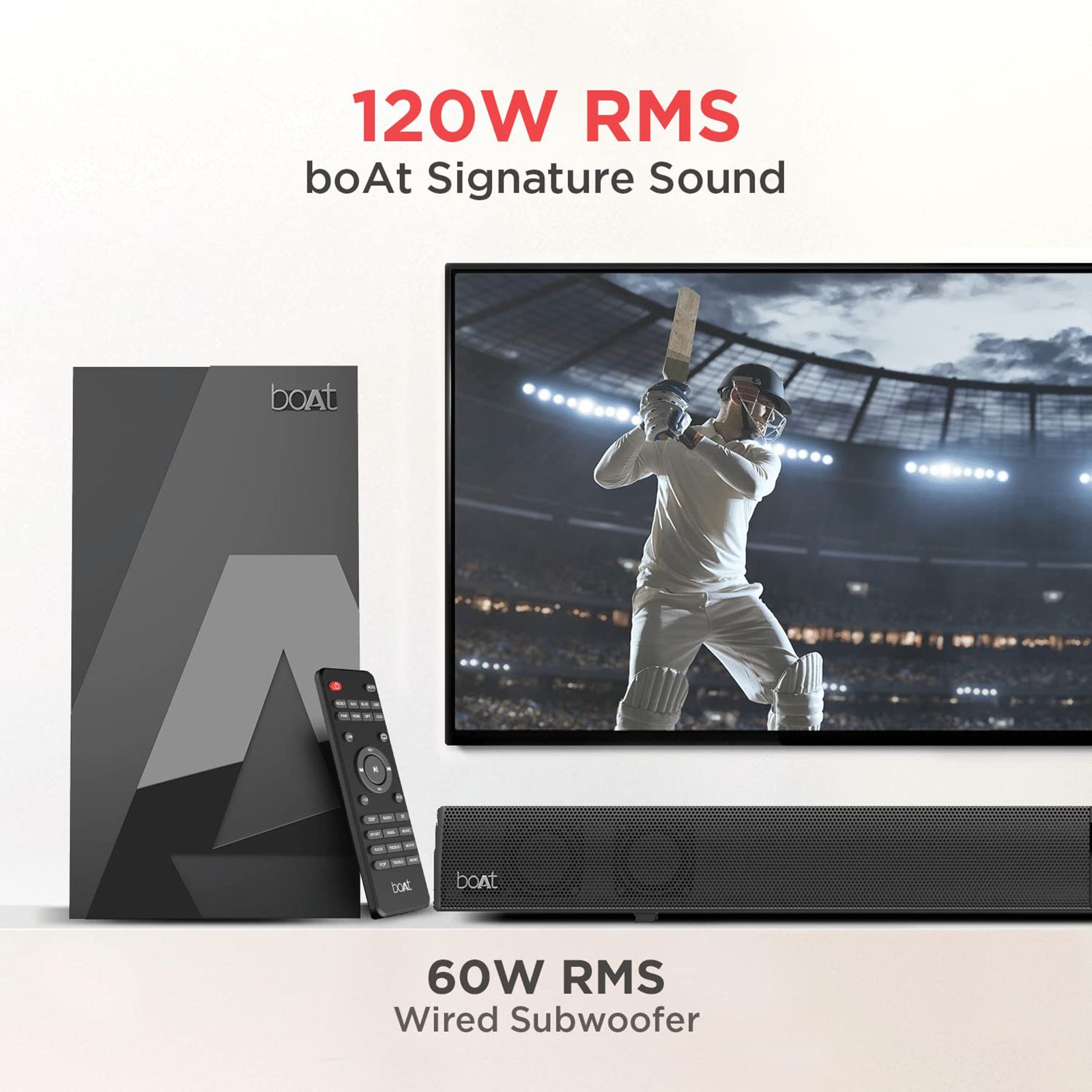 boAt Aavante Bar 1400 2.1 Channel 120 Watts Surround Sound Bar Home Theatre (Wall Mountable, Black) boAt Aavante Bar 1400 2.1 Channel 120 Watts Surround Sound Bar Home Theatre (Wall Mountable, Black)_8