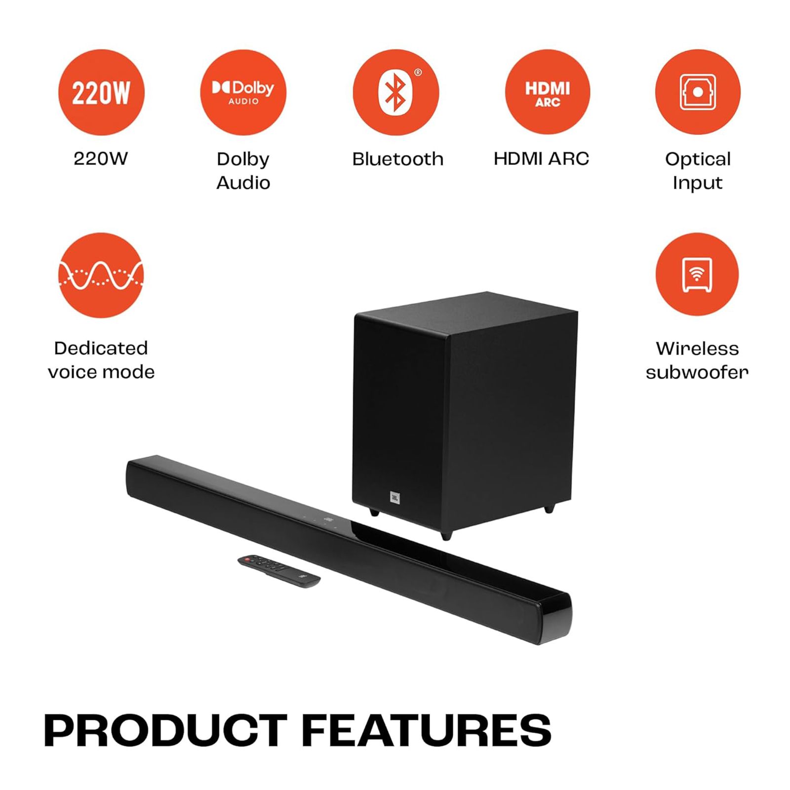 JBL Cinema SB170 220W Bluetooth Soundbar with Remote (Dolby Digital, 2.1 Channel, Black) JBL Cinema SB170 220W Bluetooth Soundbar with Remote (Dolby Digital, 2.1 Channel, Black)_15