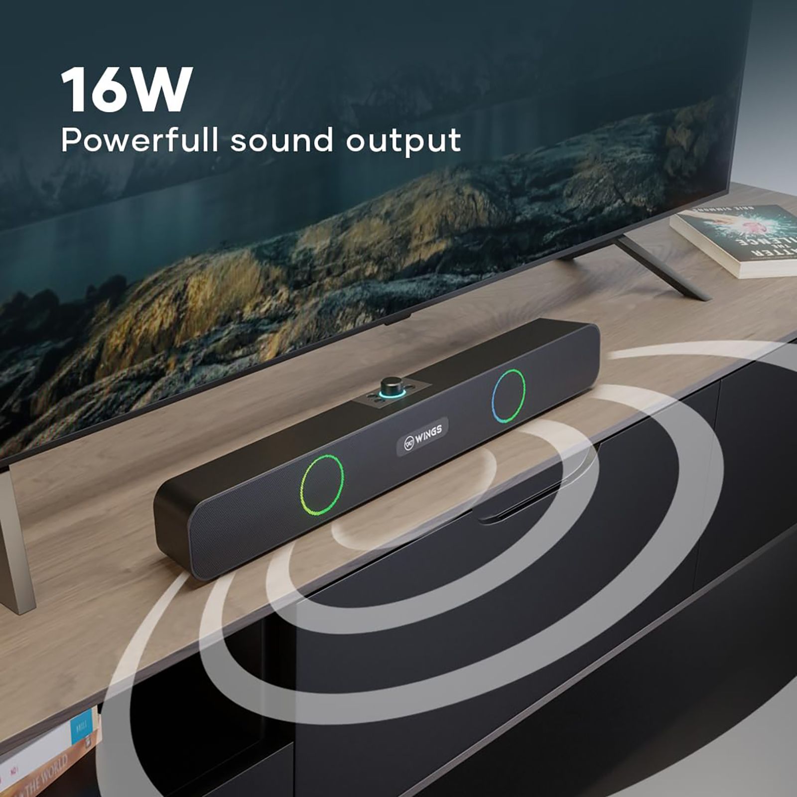 WINGS Center Stage 120 16W Bluetooth Soundbar (Surround Sound, 2.0 Channel, Black) WINGS Center Stage 120 16W Bluetooth Soundbar (Surround Sound, 2.0 Channel, Black)_10