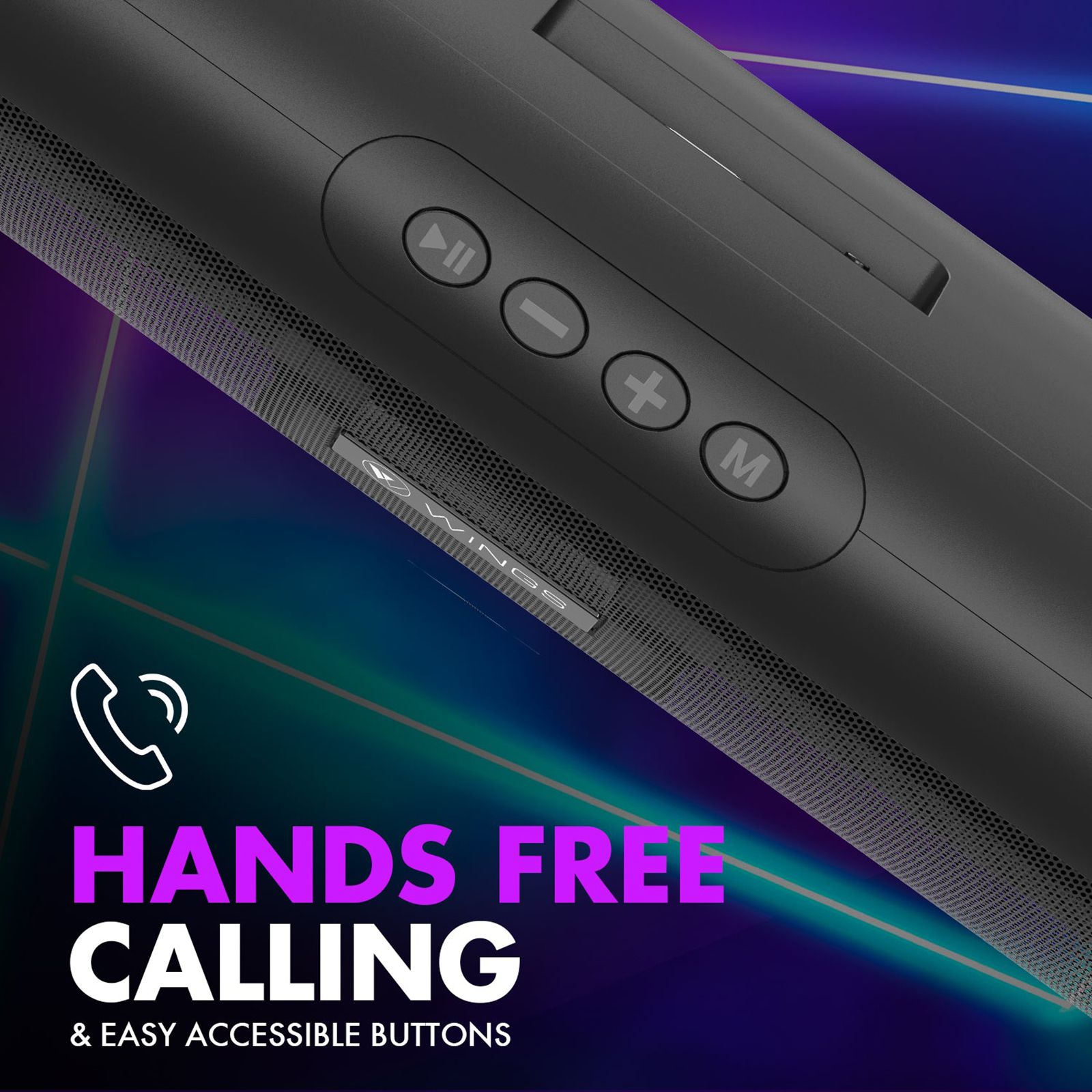 WINGS Center Stage 210 20W Bluetooth Soundbar (Deep Bass, 2.0 Channel, Black) WINGS Center Stage 210 20W Bluetooth Soundbar (Deep Bass, 2.0 Channel, Black)_6