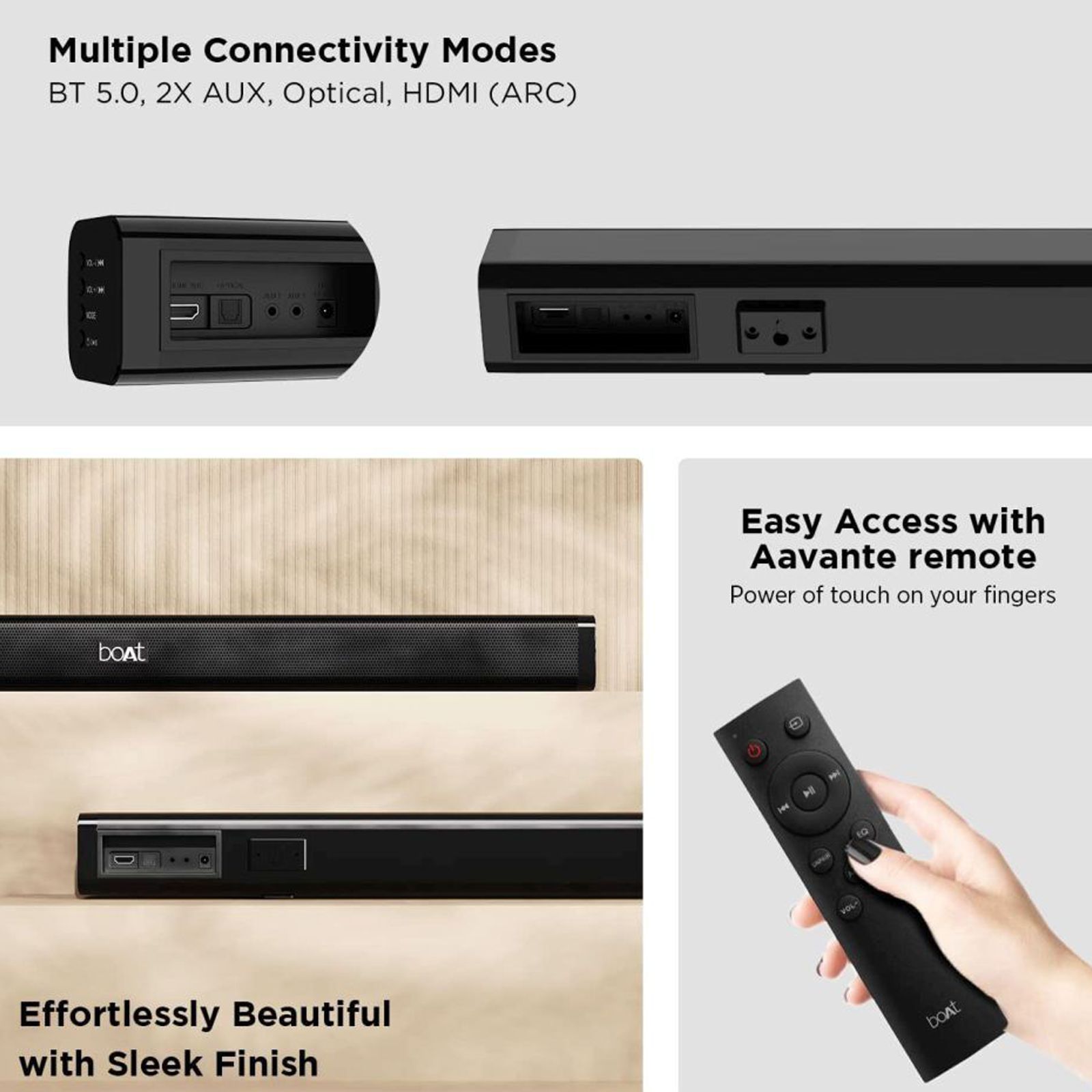 boAt Aavante Bar 908 30W Bluetooth Soundbar with Remote (Signature Sound, 2.0 Channel, Black) boAt Aavante Bar 908 30W Bluetooth Soundbar with Remote (Signature Sound, 2.0 Channel, Black)_12