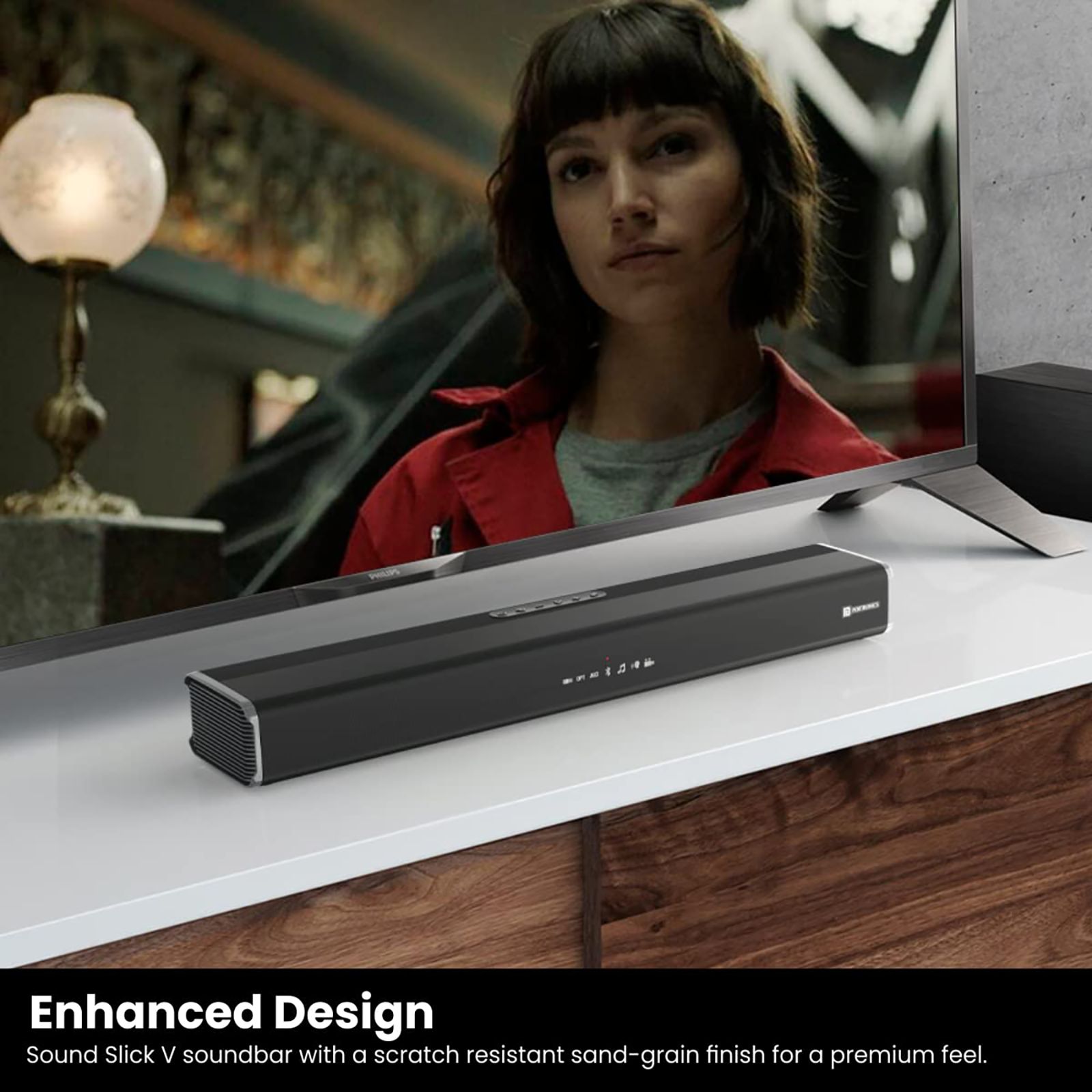PORTRONICS Sound Slick 5 80W Bluetooth Soundbar with Remote (Surround Sound, Black) PORTRONICS Sound Slick 5 80W Bluetooth Soundbar with Remote (Surround Sound, Black)_8