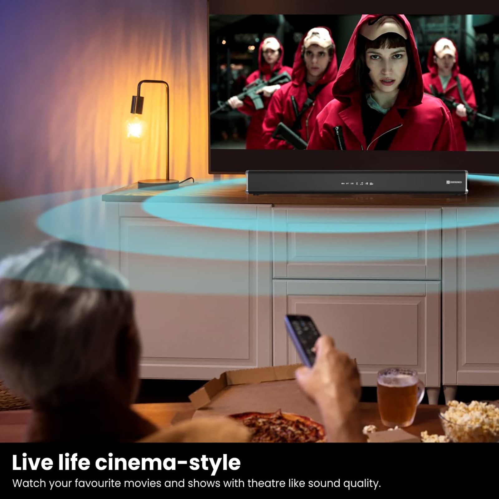 PORTRONICS Sound Slick 5 80W Bluetooth Soundbar with Remote (Surround Sound, Black) PORTRONICS Sound Slick 5 80W Bluetooth Soundbar with Remote (Surround Sound, Black)_9