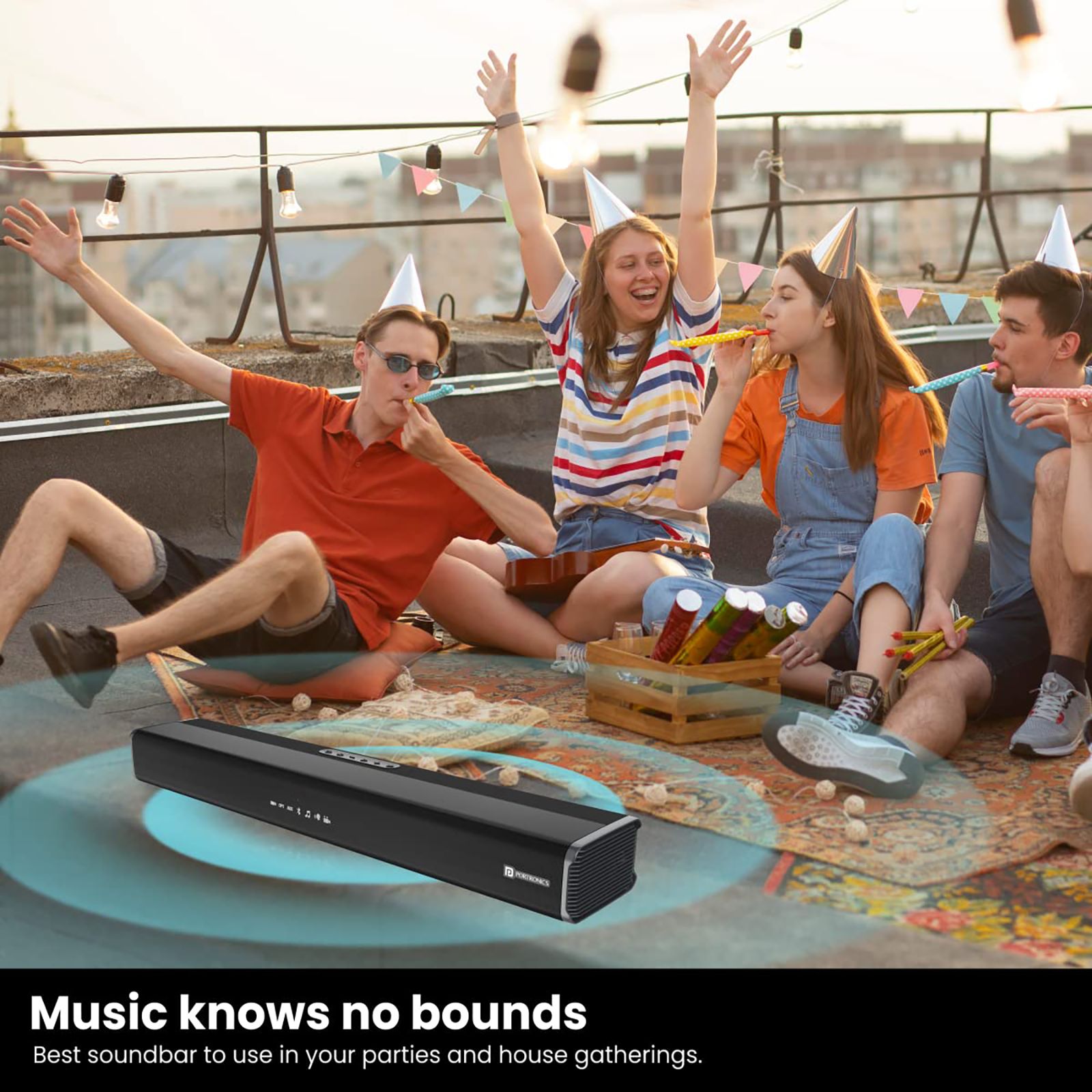 PORTRONICS Sound Slick 5 80W Bluetooth Soundbar with Remote (Surround Sound, Black) PORTRONICS Sound Slick 5 80W Bluetooth Soundbar with Remote (Surround Sound, Black)_11