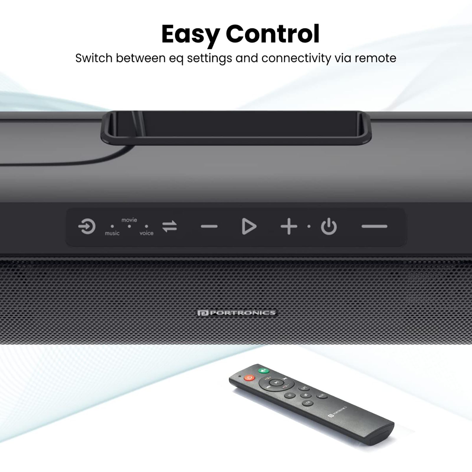 PORTRONICS Sound Slick 6 60W Bluetooth Soundbar with Remote (Virtual 3D Surround Sound Technology, Black) PORTRONICS Sound Slick 6 60W Bluetooth Soundbar with Remote (Virtual 3D Surround Sound Technology, Black)_8