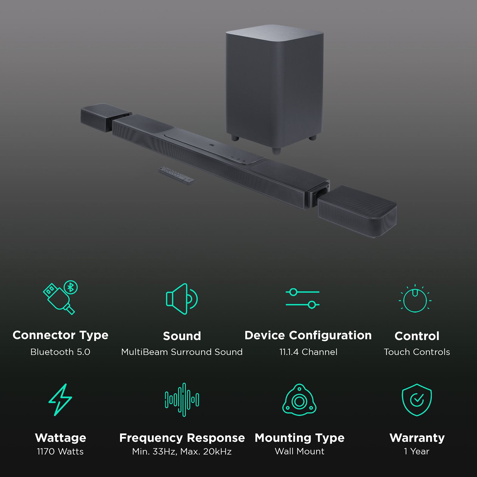 JBL BAR 1300 1170W Bluetooth Soundbar with Remote (Dolby Atmos, 15.1 Channel, Black) JBL BAR 1300 1170W Bluetooth Soundbar with Remote (Dolby Atmos, 15.1 Channel, Black)_2