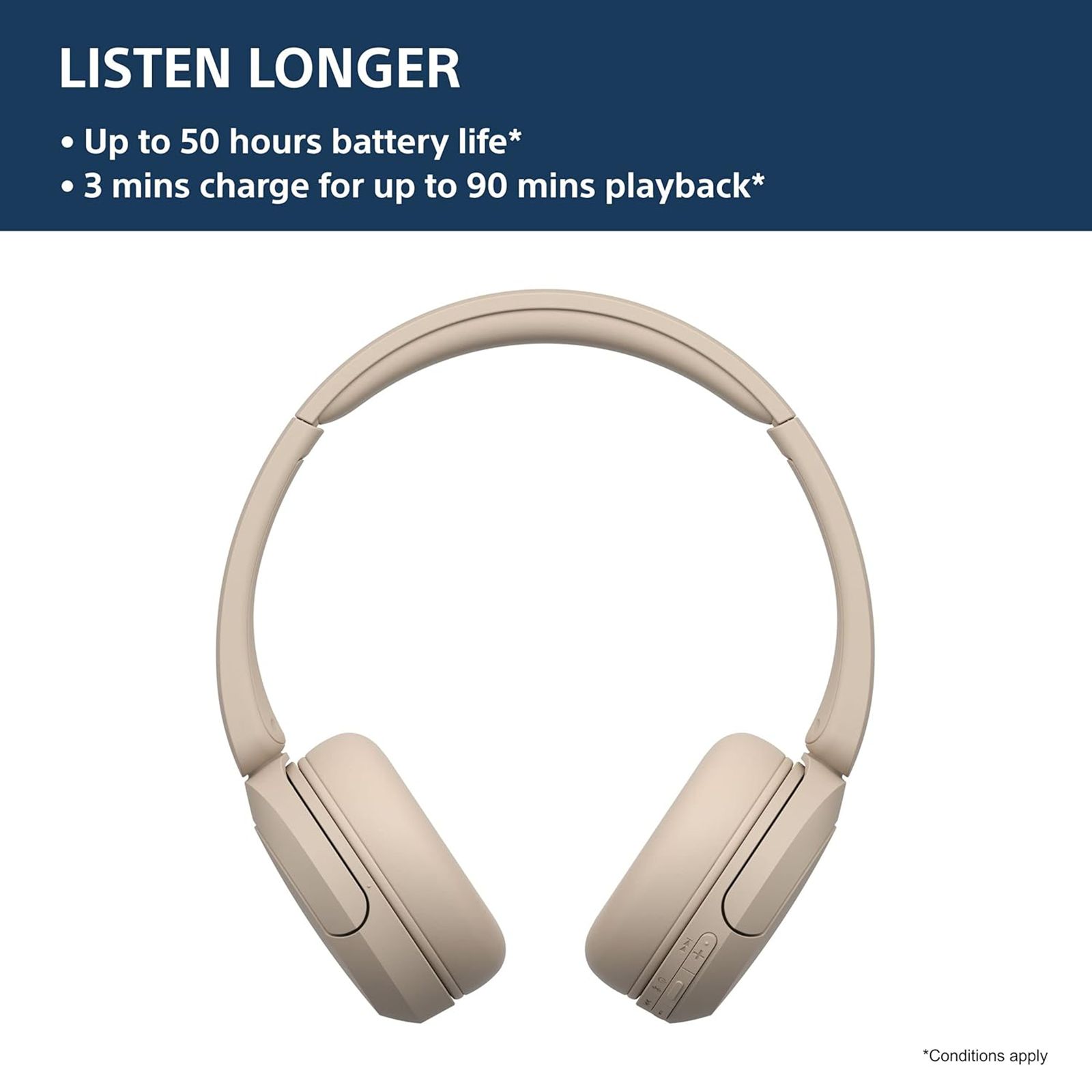 SONY WH-CH520 Bluetooth Headphone with Mic (30mm Driver, On Ear, Taupe) SONY WH-CH520 Bluetooth Headphone with Mic (30mm Driver, On Ear, Taupe)_6