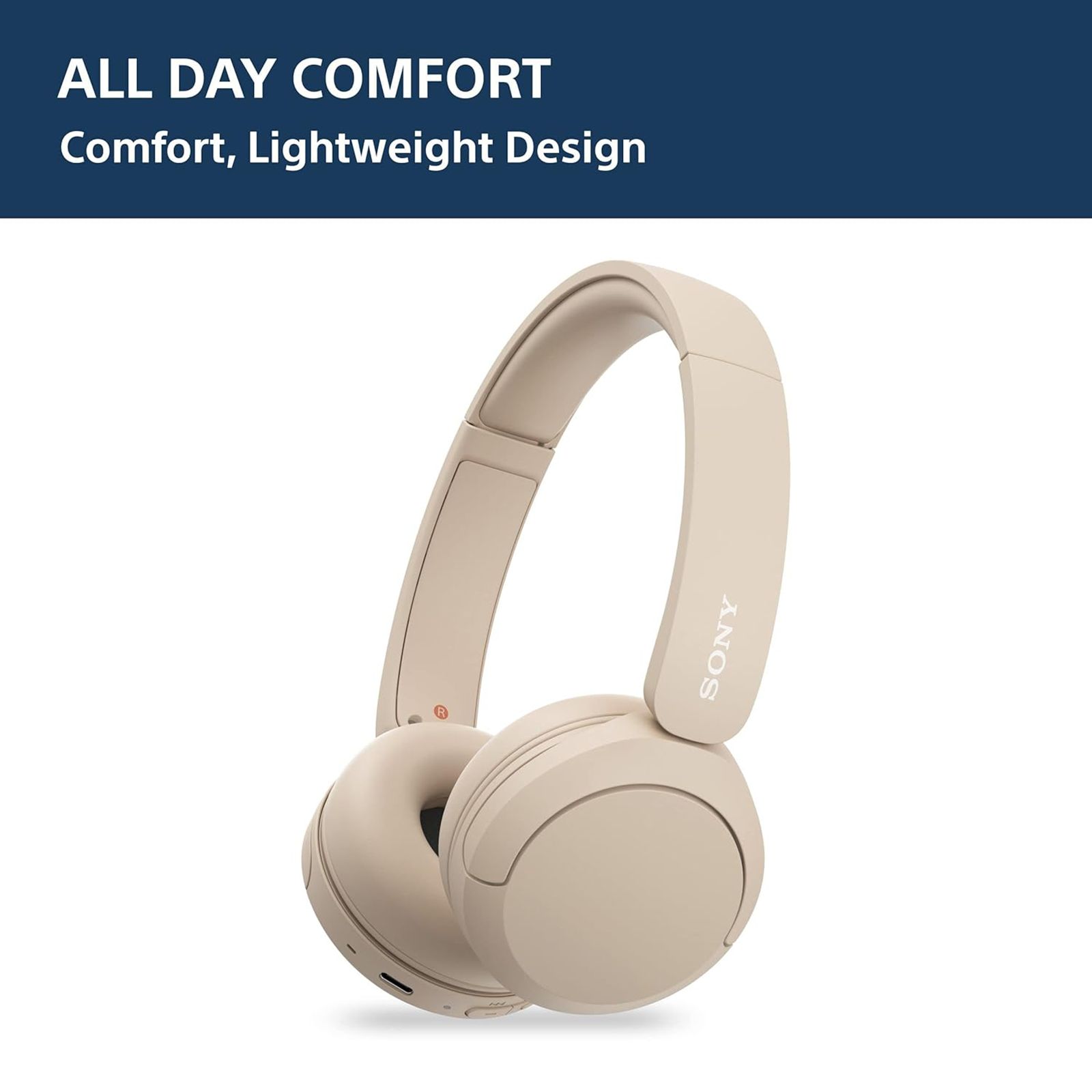 SONY WH-CH520 Bluetooth Headphone with Mic (30mm Driver, On Ear, Taupe) SONY WH-CH520 Bluetooth Headphone with Mic (30mm Driver, On Ear, Taupe)_8