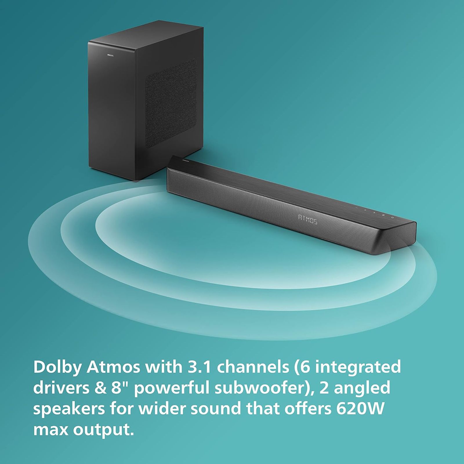 PHILIPS 620W Bluetooth Soundbar with Remote (Dolby Atmos, 3.1 Channel, Black) PHILIPS 620W Bluetooth Soundbar with Remote (Dolby Atmos, 3.1 Channel, Black)_16