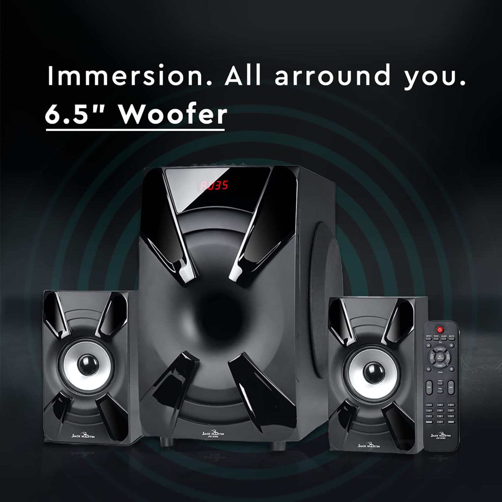 Jack Martin 80W Bluetooth Home Theatre with Remote (Heavy Bass Output, 2.1 Channel, Black) Jack Martin 80W Bluetooth Home Theatre with Remote (Heavy Bass Output, 2.1 Channel, Black)_8