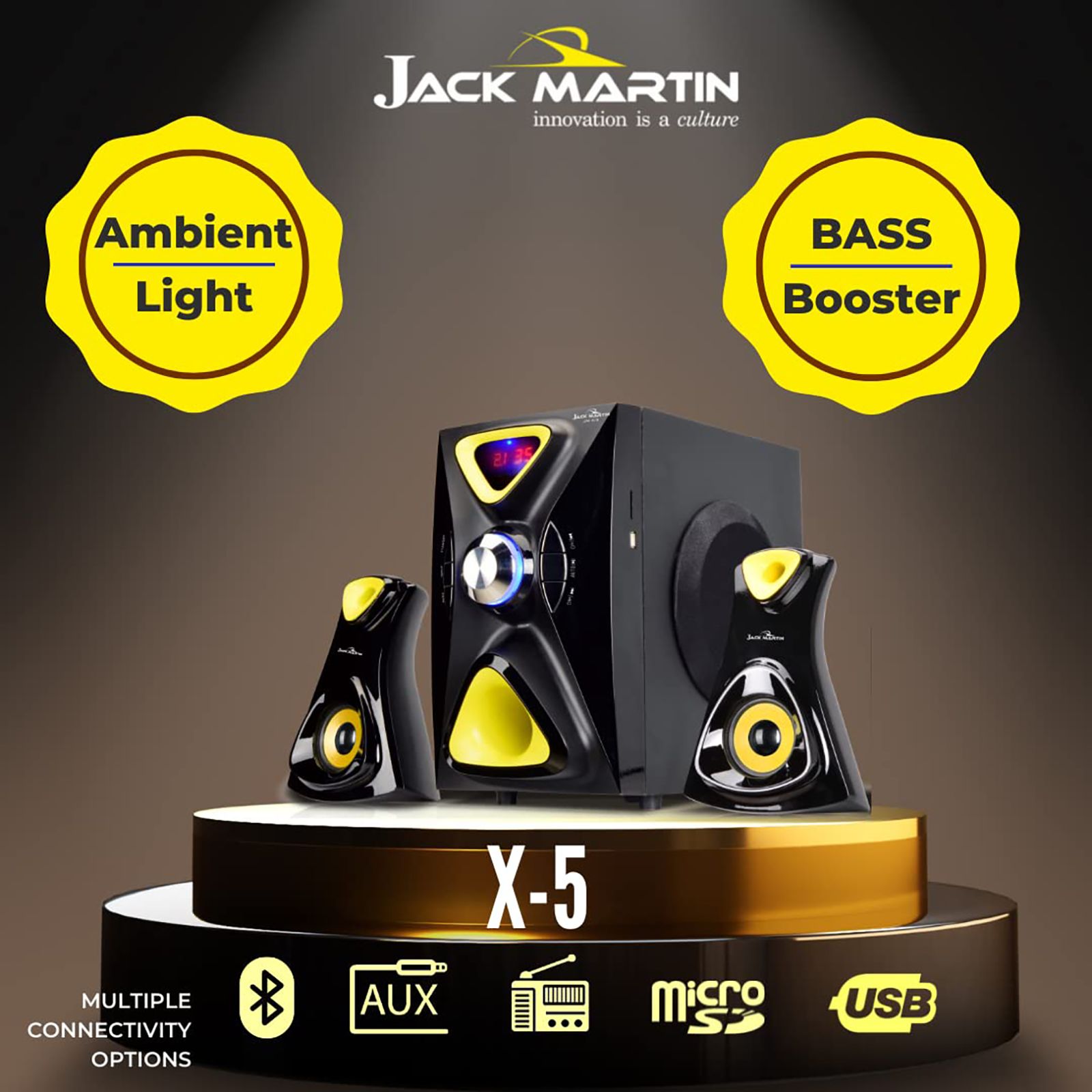 Jack Martin 126W Bluetooth Home Theatre with Remote (Heavy Bass Output, 2.1 Channel, Black) Jack Martin 126W Bluetooth Home Theatre with Remote (Heavy Bass Output, 2.1 Channel, Black)_8