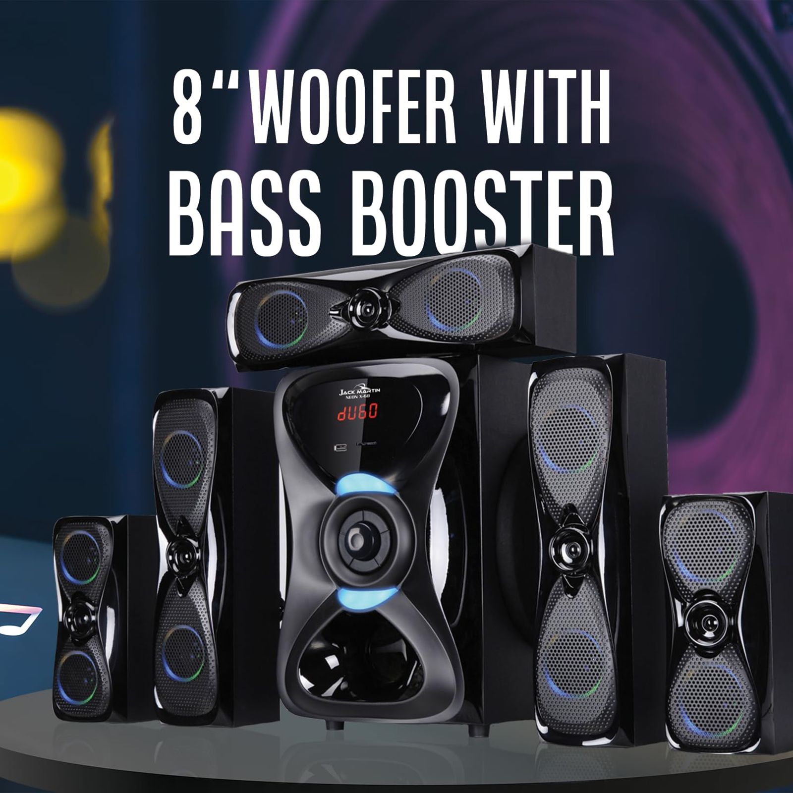 Jack Martin JM_X6 190W Bluetooth Home Theatre with Remote (Heavy Bass Output, 5.1 Channel, Black) Jack Martin JM_X6 190W Bluetooth Home Theatre with Remote (Heavy Bass Output, 5.1 Channel, Black)_11
