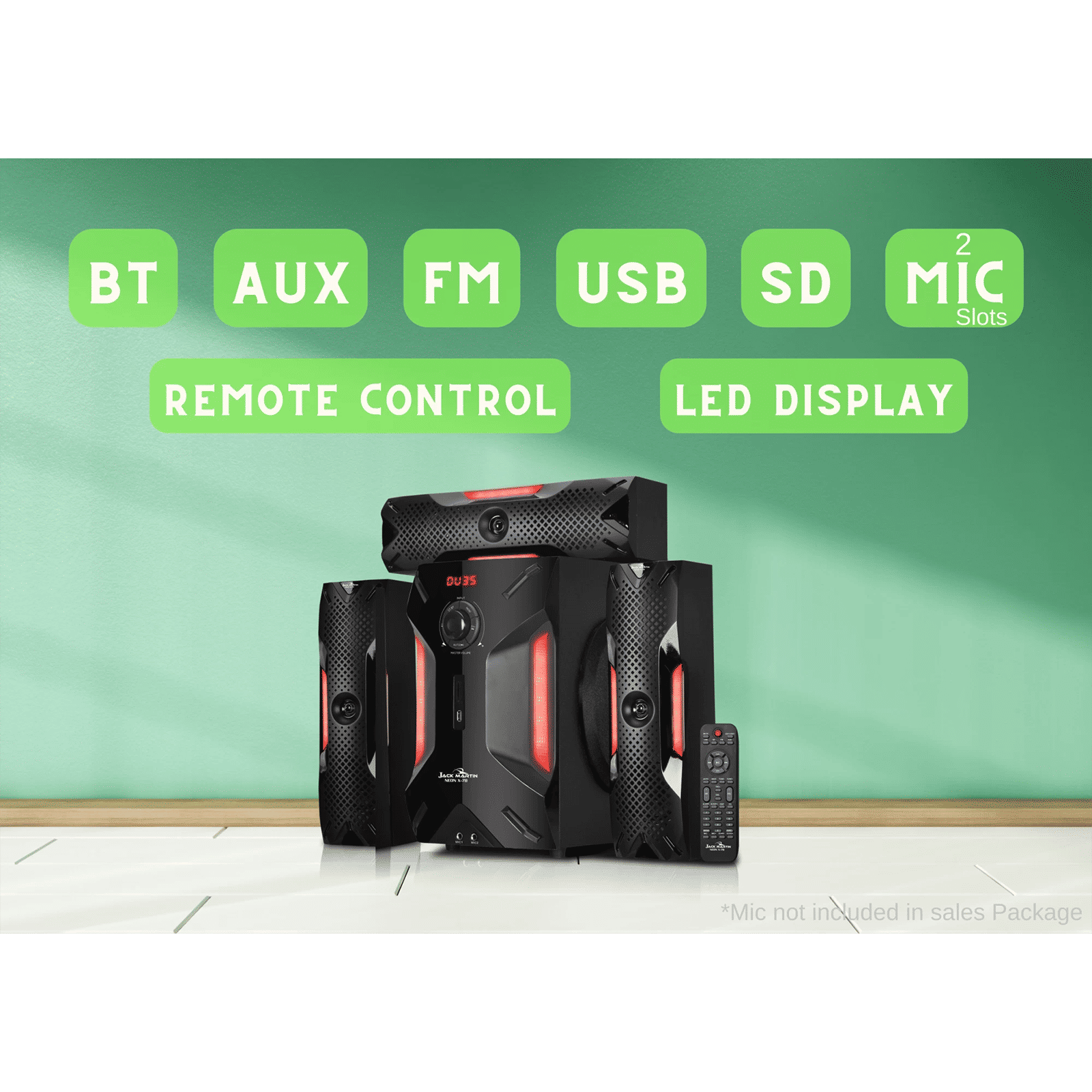 Jack Martin JM X7 154W Bluetooth Home Theatre with Remote (Bass Boosted, 3.1 Channel, Black)_7