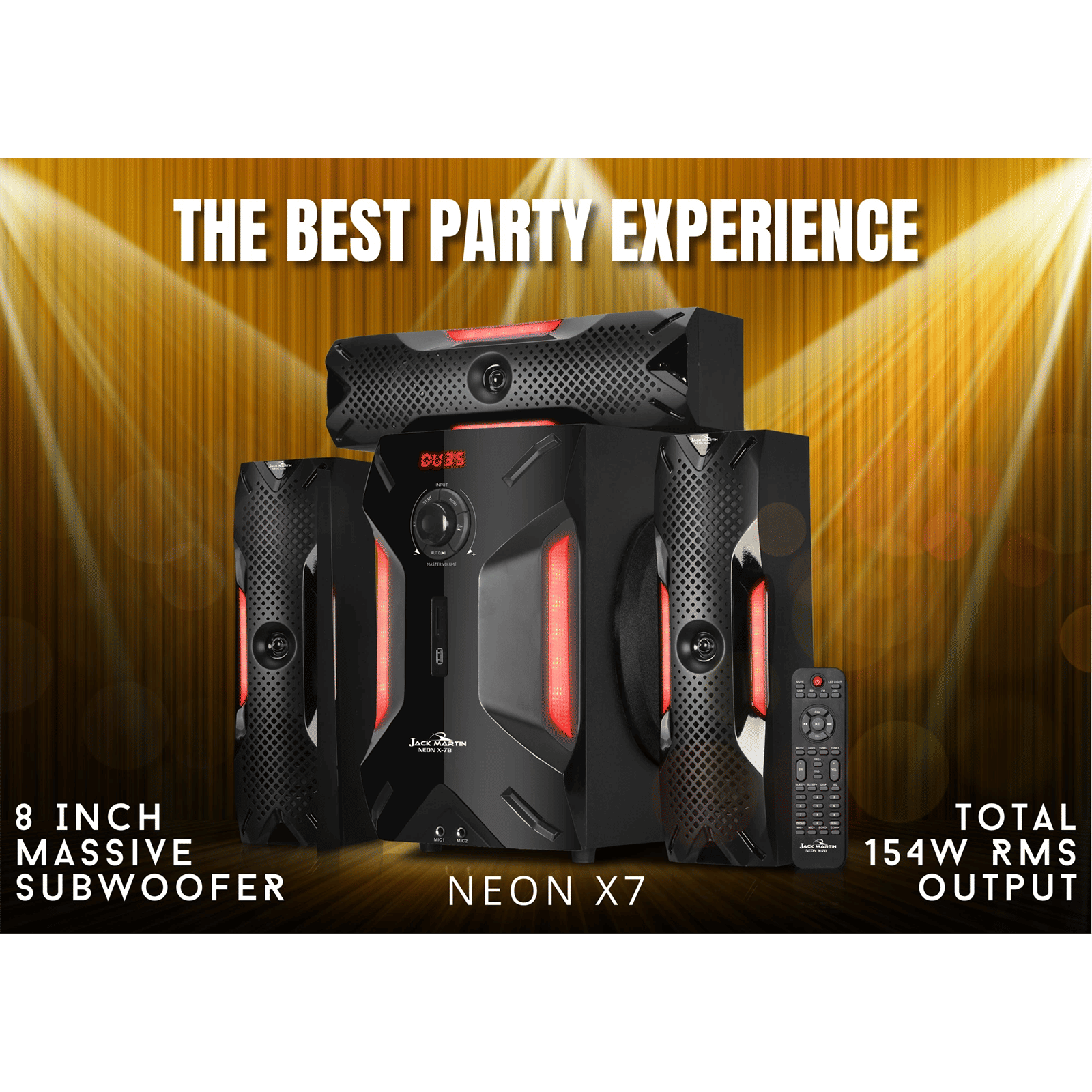 Jack Martin JM X7 154W Bluetooth Home Theatre with Remote (Bass Boosted, 3.1 Channel, Black)_5