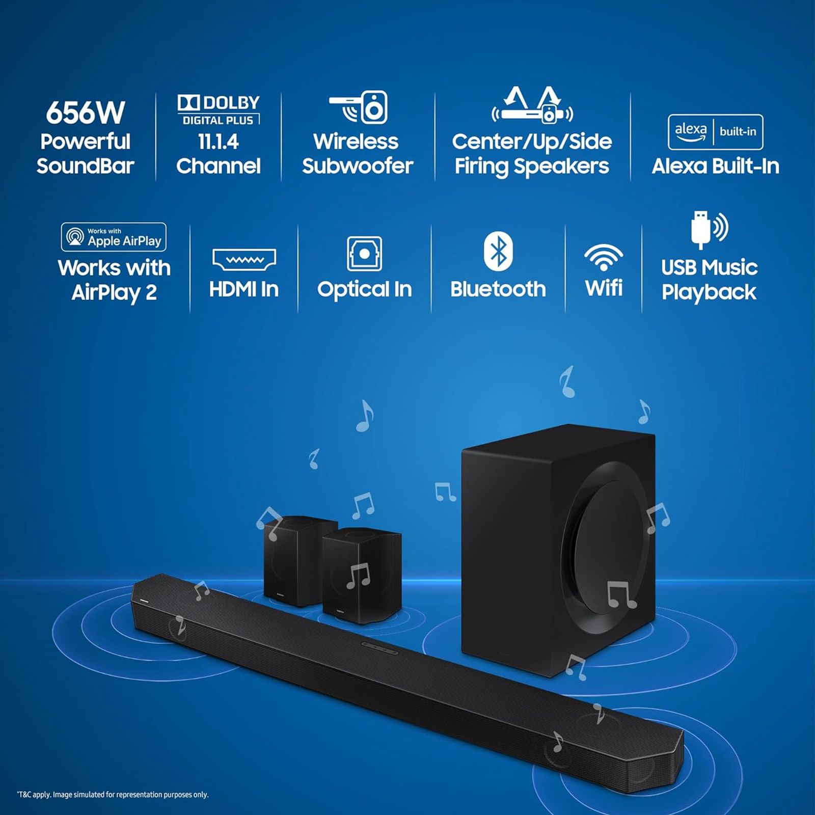 SAMSUNG 360W Bluetooth Soundbar with Remote (Dolby Digital Plus, 11.1.4 Channel, Black) SAMSUNG 360W Bluetooth Soundbar with Remote (Dolby Digital Plus, 11.1.4 Channel, Black)_12