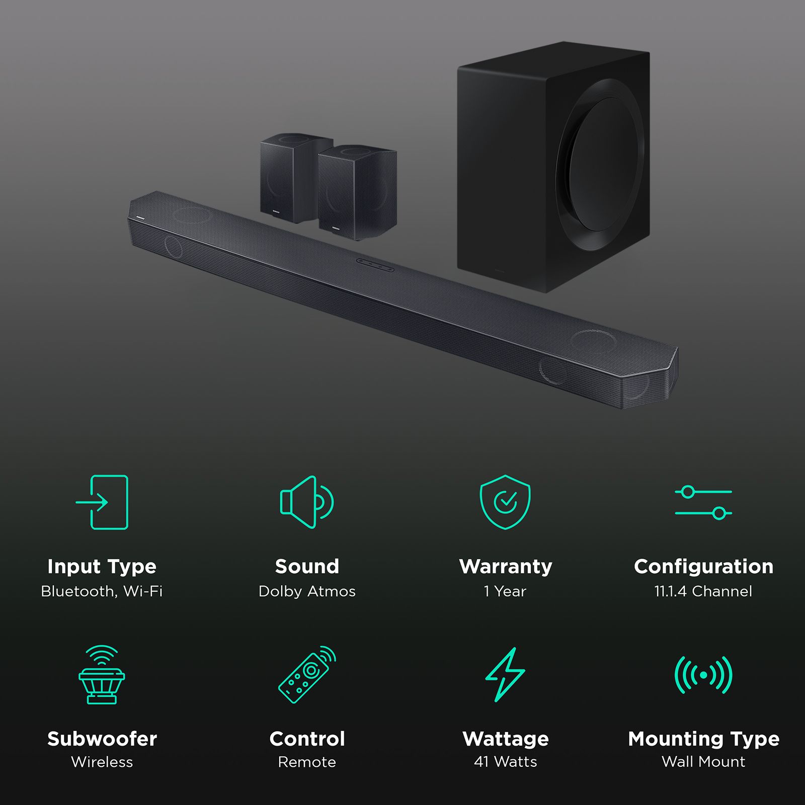 SAMSUNG 360W Bluetooth Soundbar with Remote (Dolby Digital Plus, 11.1.4 Channel, Black) SAMSUNG 360W Bluetooth Soundbar with Remote (Dolby Digital Plus, 11.1.4 Channel, Black)_2