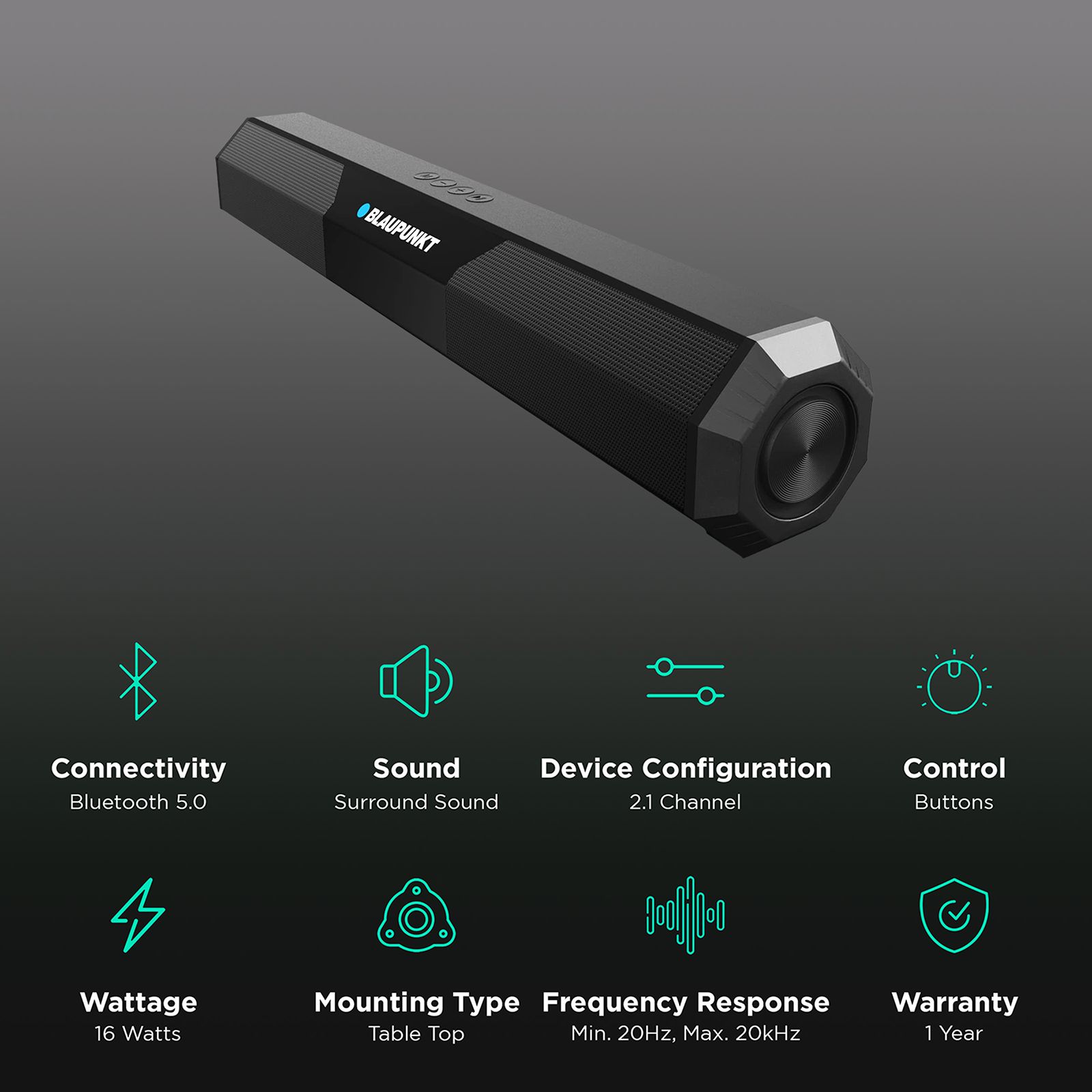 Blaupunkt SBA20 16W Bluetooth Soundbar (HD sound, 2.1 Channel, Black) Blaupunkt SBA20 16W Bluetooth Soundbar (HD sound, 2.1 Channel, Black)_2