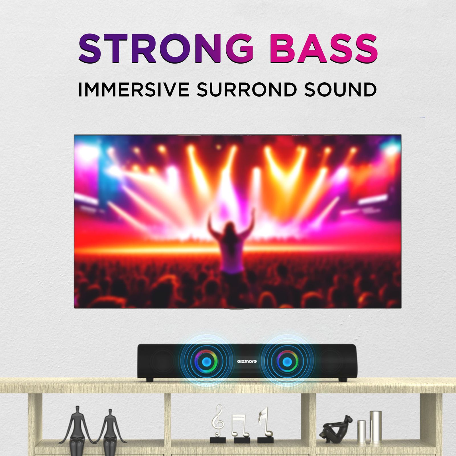GIZmore Gizbar 2000 20W Bluetooth Soundbar (Equalizer Modes, Stereo Channel, Black) GIZmore Gizbar 2000 20W Bluetooth Soundbar (Equalizer Modes, Stereo Channel, Black)_7