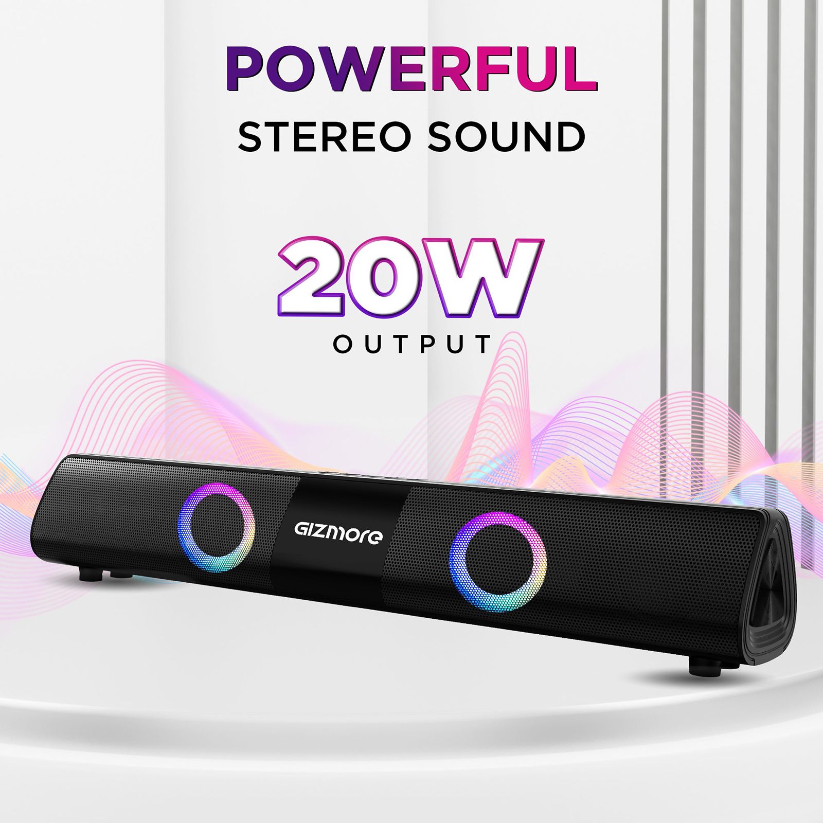 GIZmore Gizbar 2000 20W Bluetooth Soundbar (Equalizer Modes, Stereo Channel, Black) GIZmore Gizbar 2000 20W Bluetooth Soundbar (Equalizer Modes, Stereo Channel, Black)_10