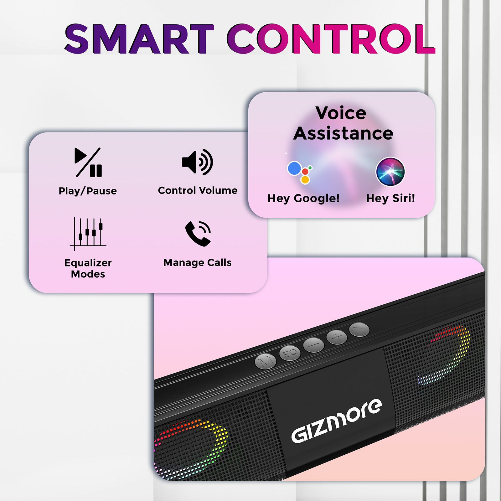GIZmore Gizbar 2000 20W Bluetooth Soundbar (Equalizer Modes, Stereo Channel, Black) GIZmore Gizbar 2000 20W Bluetooth Soundbar (Equalizer Modes, Stereo Channel, Black)_3