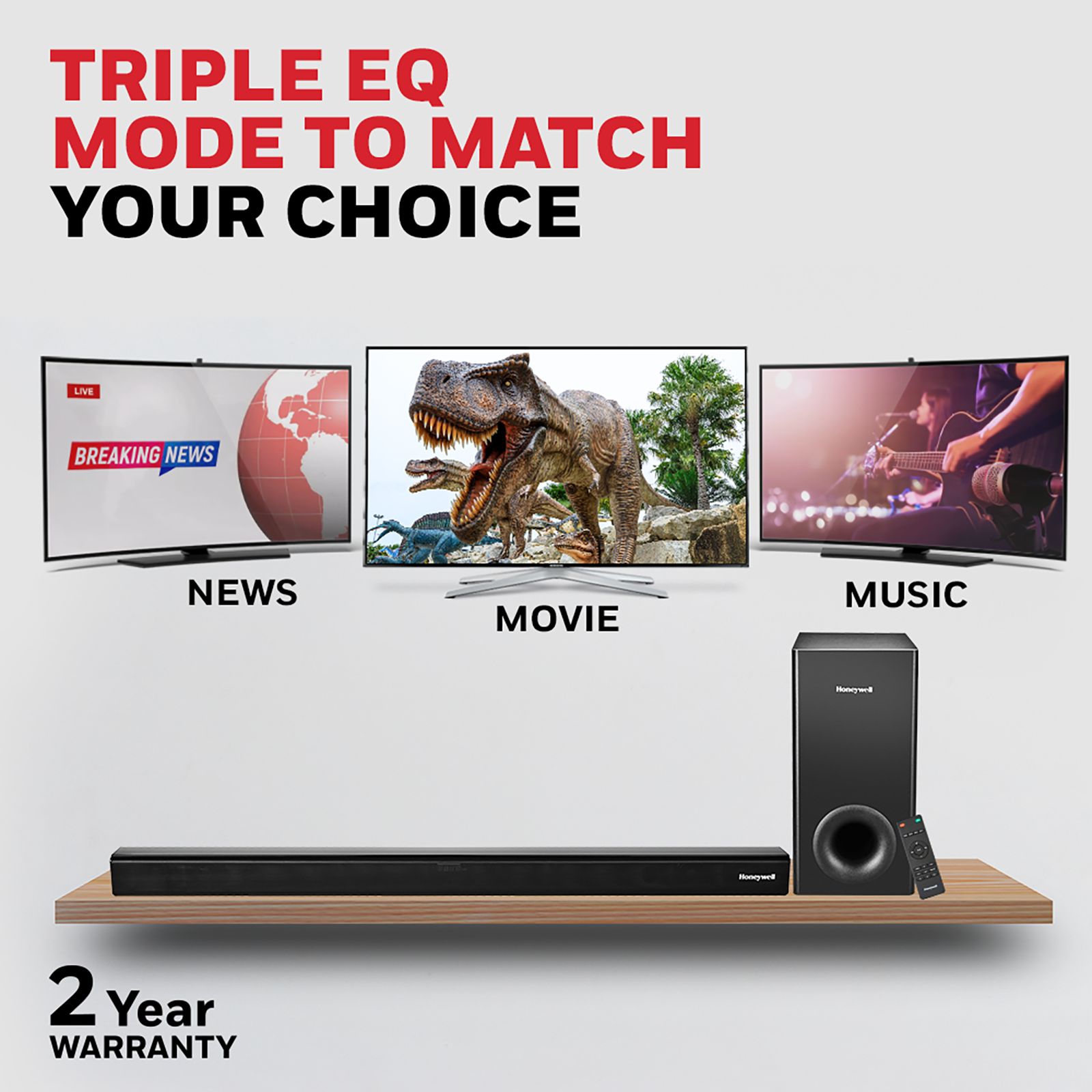 Honeywell TRUENO U2000 120W Bluetooth Soundbar with Remote (3 EQ Mode, 2.1 Channel, Black) Honeywell TRUENO U2000 120W Bluetooth Soundbar with Remote (3 EQ Mode, 2.1 Channel, Black)_5