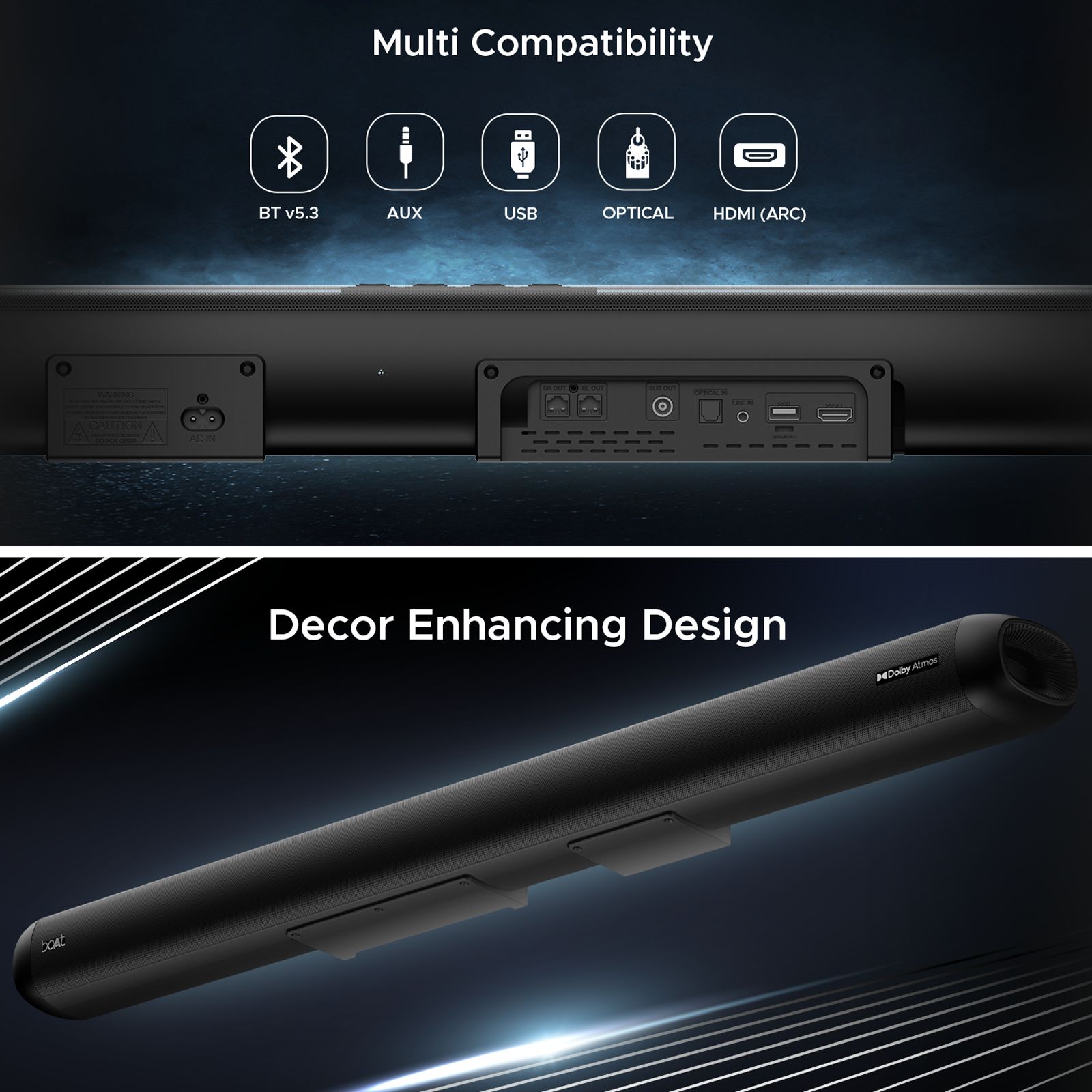 boAt Aavante Bar 5500DA 500W Bluetooth Soundbar with Remote (Dolby Atmos, 5.1.2 Channel, Premium Black) boAt Aavante Bar 5500DA 500W Bluetooth Soundbar with Remote (Dolby Atmos, 5.1.2 Channel, Premium Black)_14