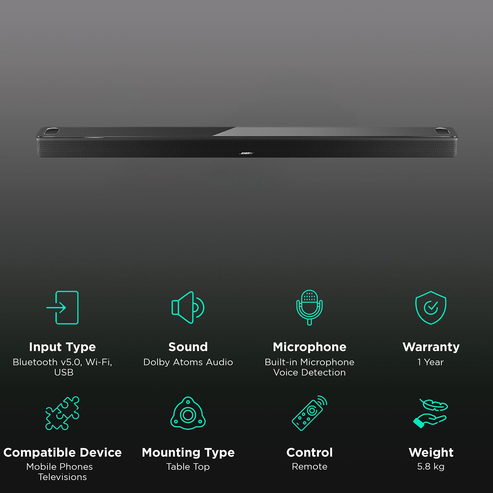 BOSE Smart Ultra Bluetooth Soundbar with Remote (Dolby Atmos, Black) BOSE Smart Ultra Bluetooth Soundbar with Remote (Dolby Atmos, Black)_2