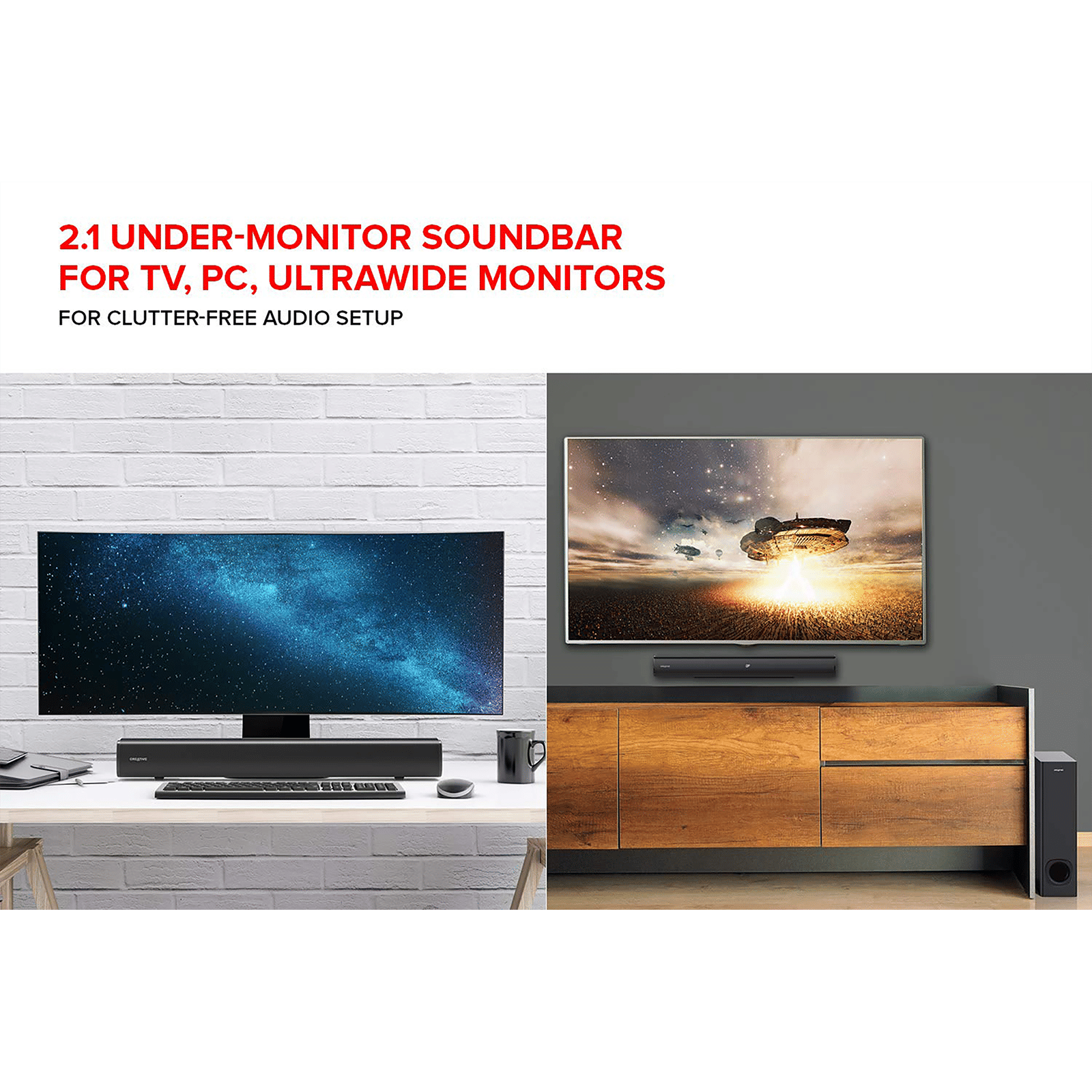 Creative Stage 160W Bluetooth Soundbar with Remote (Deep Thumping Bass, 2.1 Channel, Black)_7