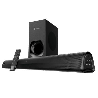 PORTRONICS Pure Sound 105 200W Bluetooth Soundbar with Remote (Spacious HD Audio, 2.1 Channel, Black)